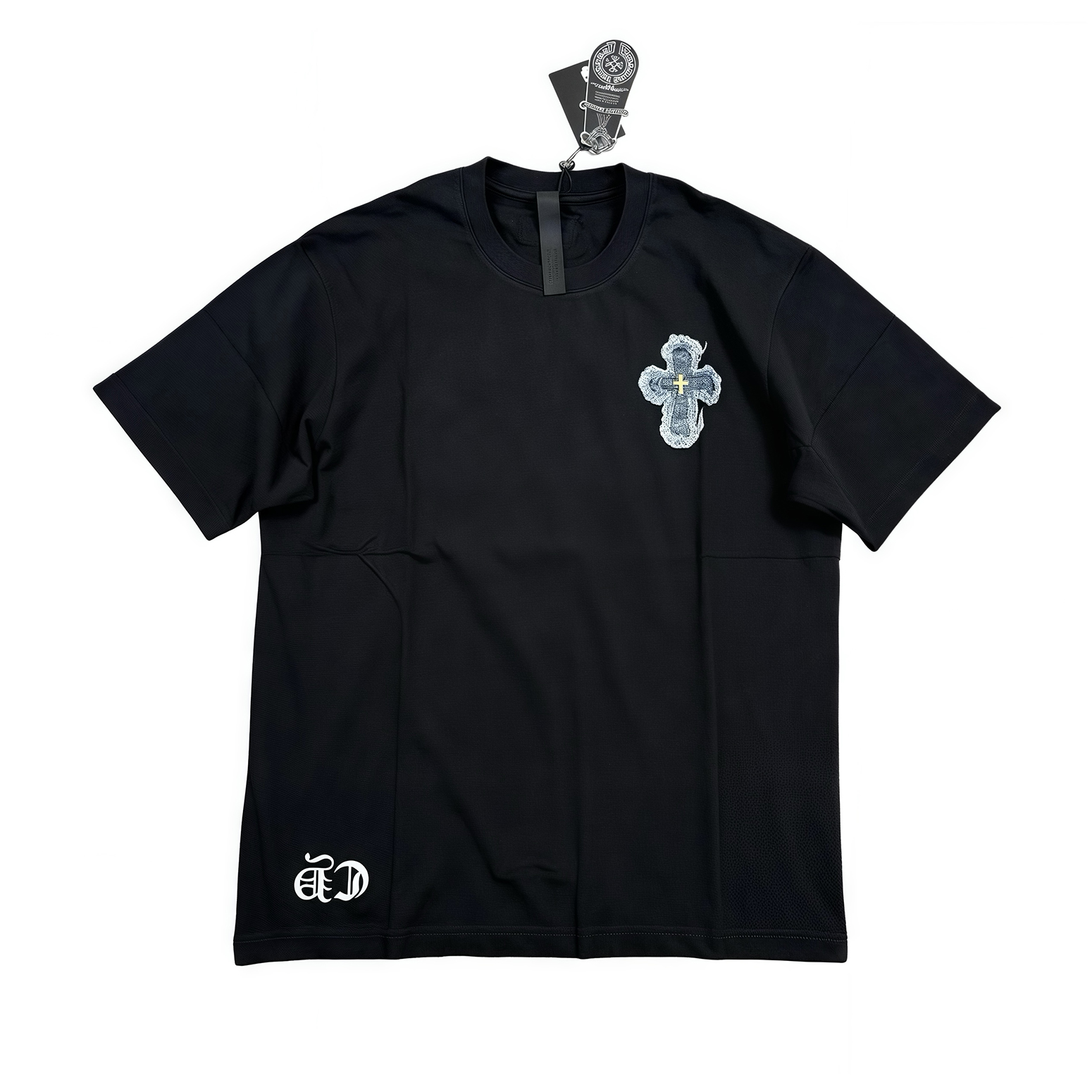 NIGO Chrome Hearts Men's And Women's Summer Solid Color Embroidered Denim Printed Cotton Crew Neck Short Sleeve T-shirt #nigo77395