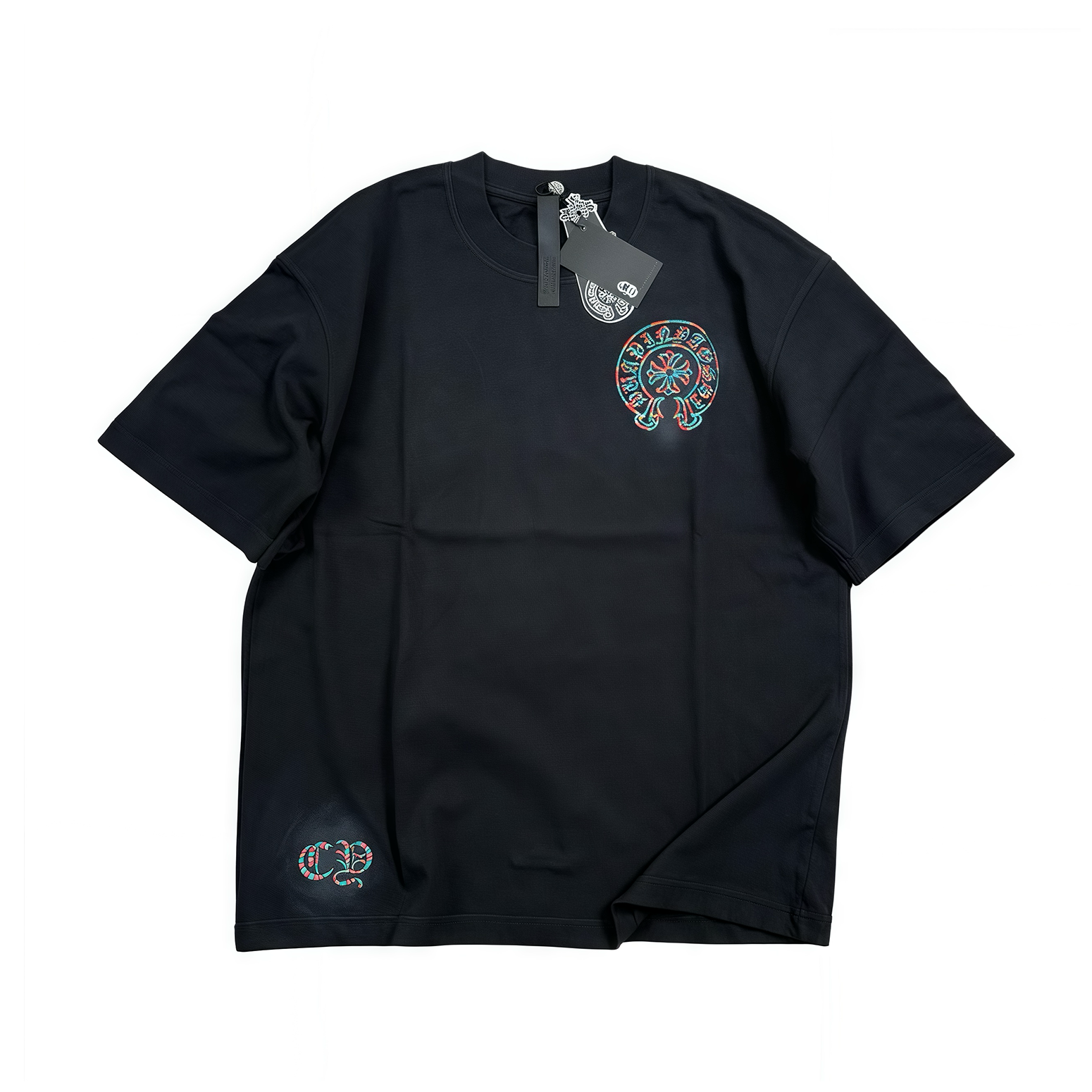 NIGO Chrome Hearts Men's And Women's Summer Colorful Embroidered Printed Round Neck Cotton Short-sleeved T-shirt #nigo77396