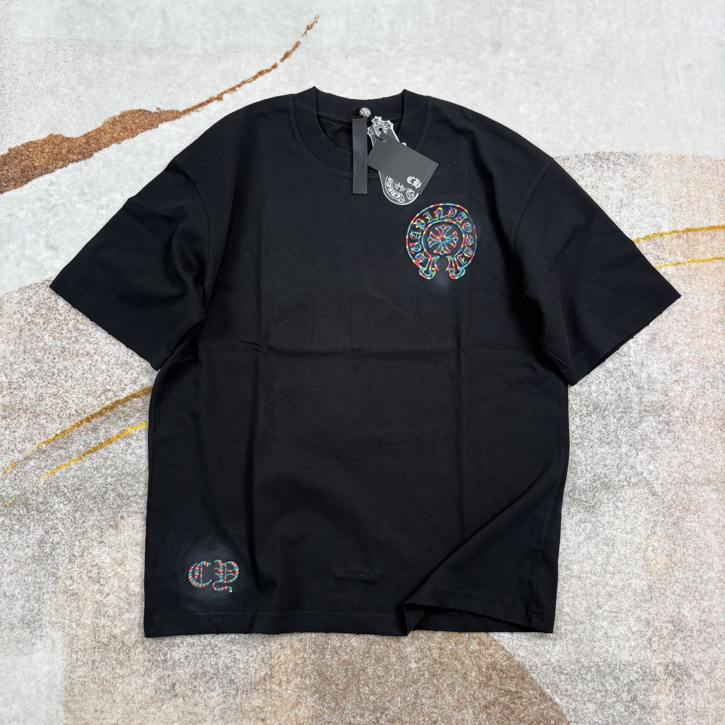NIGO Chrome Hearts Men's And Women's Summer Colorful Embroidered Printed Round Neck Cotton Short-sleeved T-shirt #nigo77396