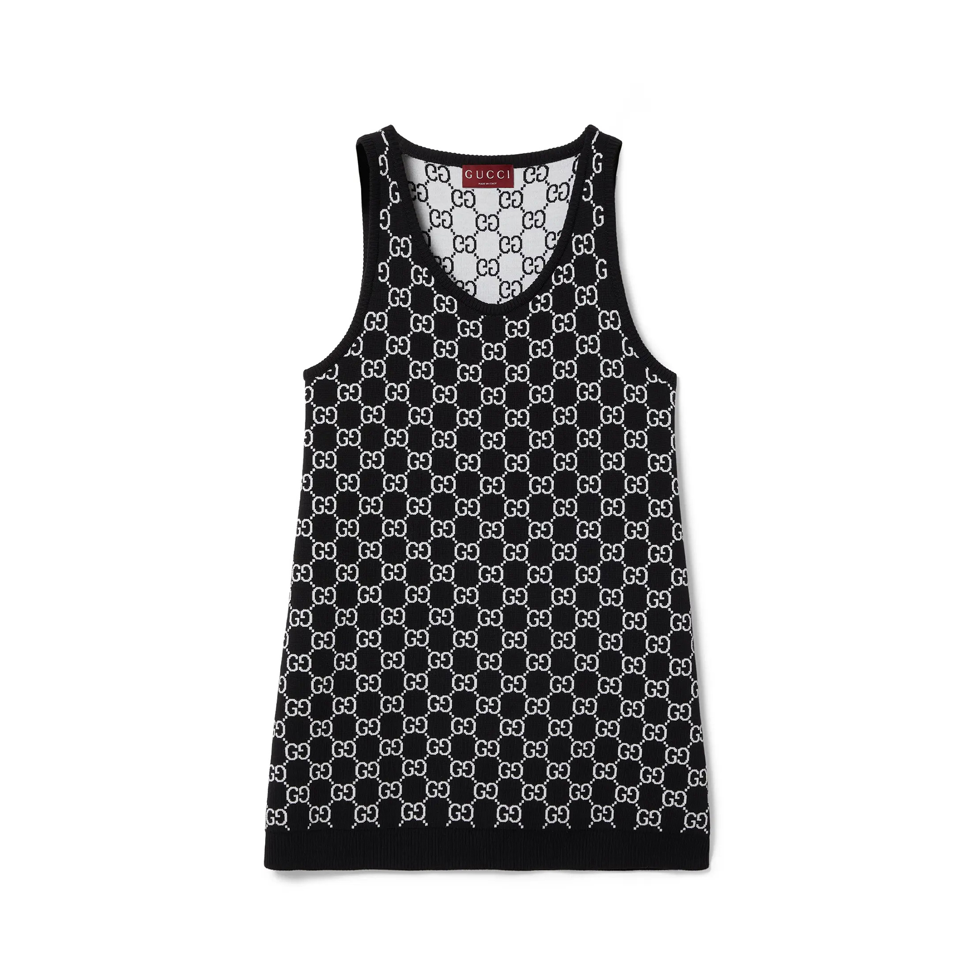 NIGO Gucci Women's Summer Logo Print Wool Round Neck Strapless Dress #nigo77426