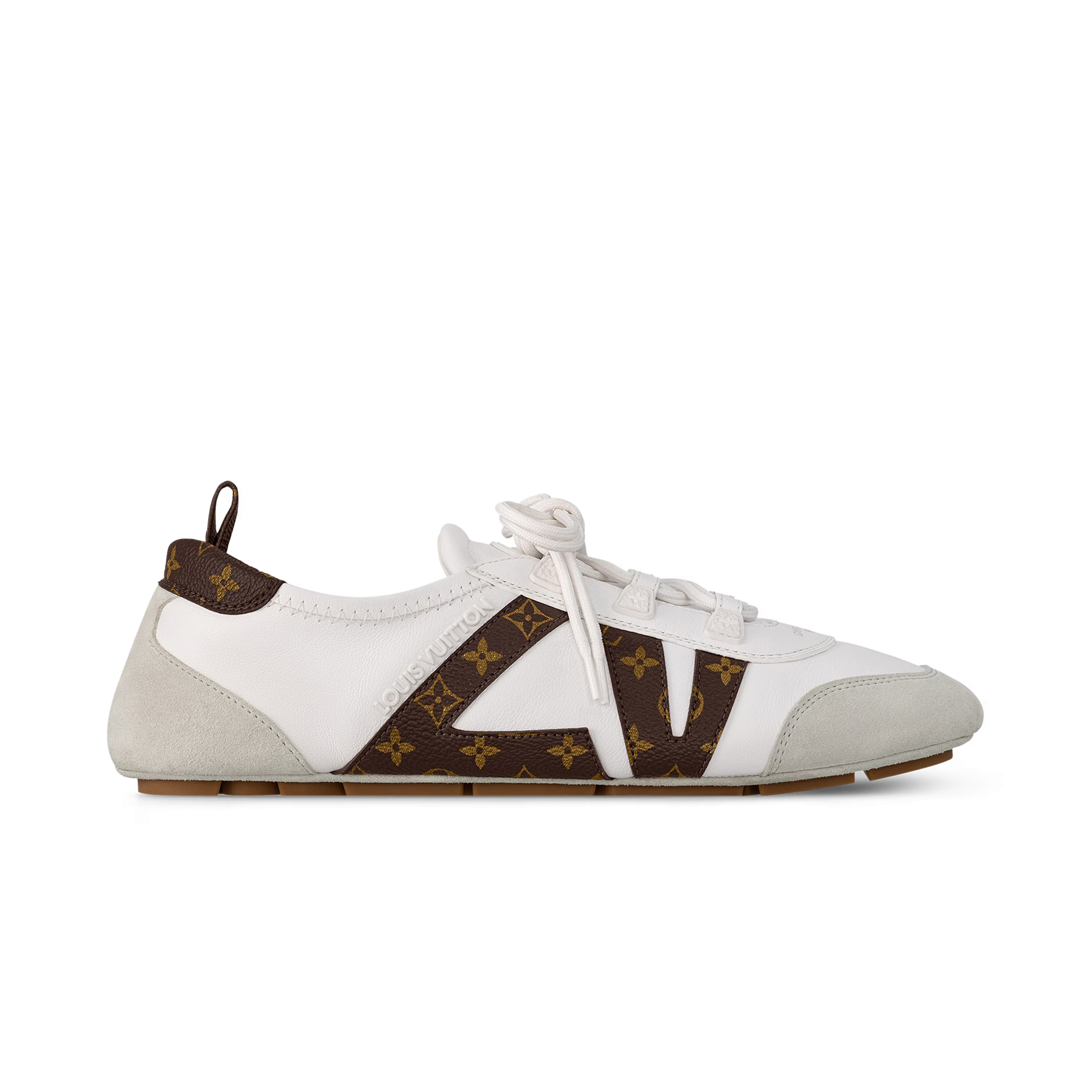 NIGO Louis Vuitton SNEAKERINA Women's Four Seasons Colorblocking Round Toe Lace Up Sheepskin Low Top Ballet Derby Shoes #nigo77422