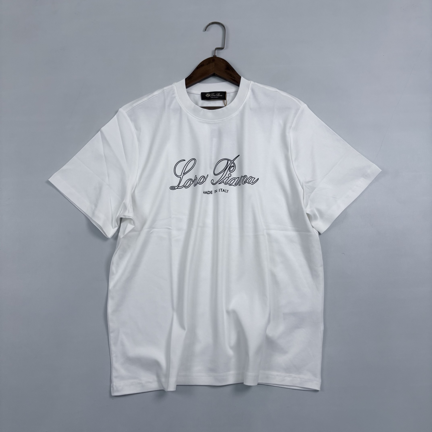 NIGO Loro Piana Men's and Women's Summer Solid Color Letter Print Round Neck Cotton Short Sleeve T-Shirt #nigo77414