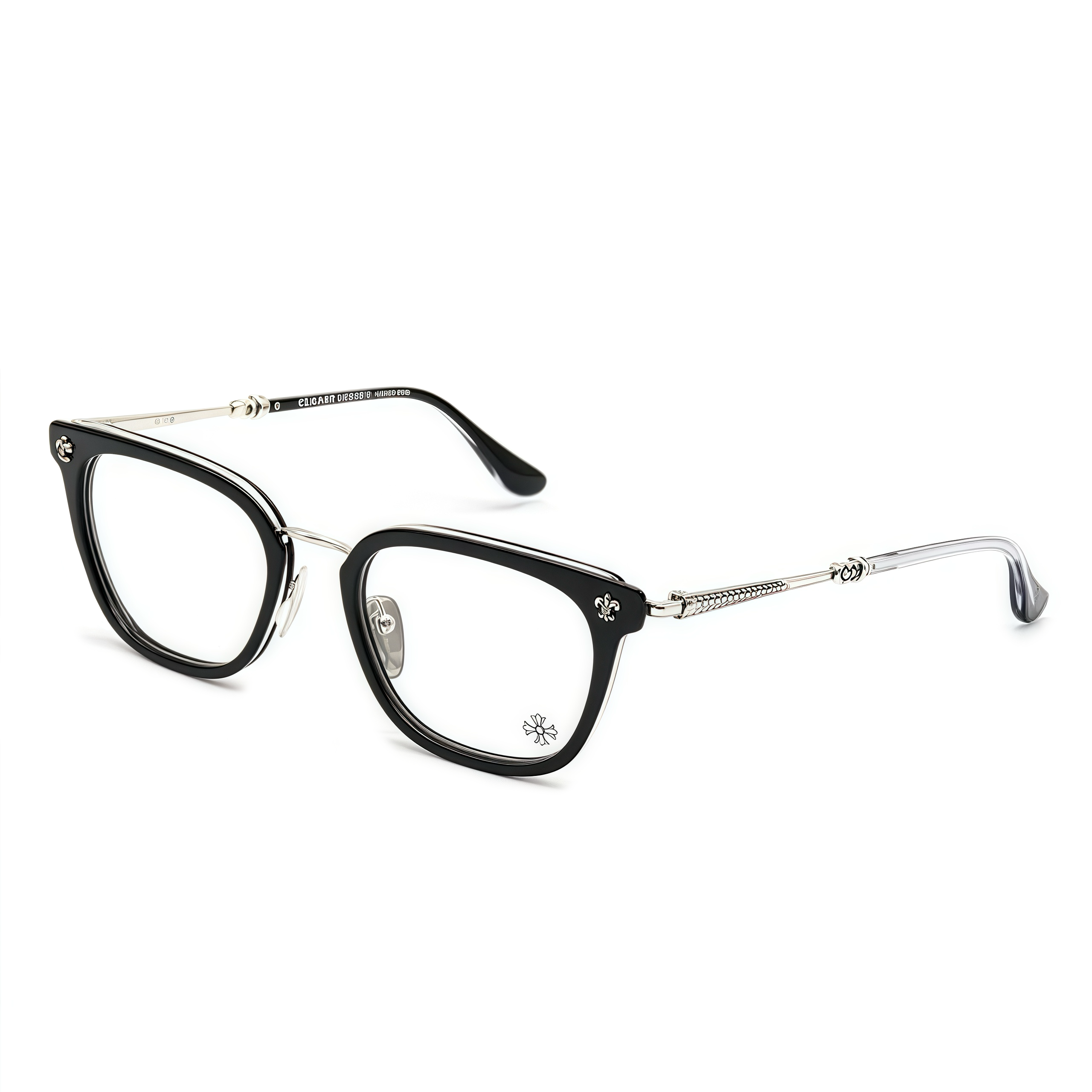 NIGO Chrome Hearts Men's Women's Solid Color Mirror Arm Carved Decoration Casual Fashion Square Glasses #nigo77419