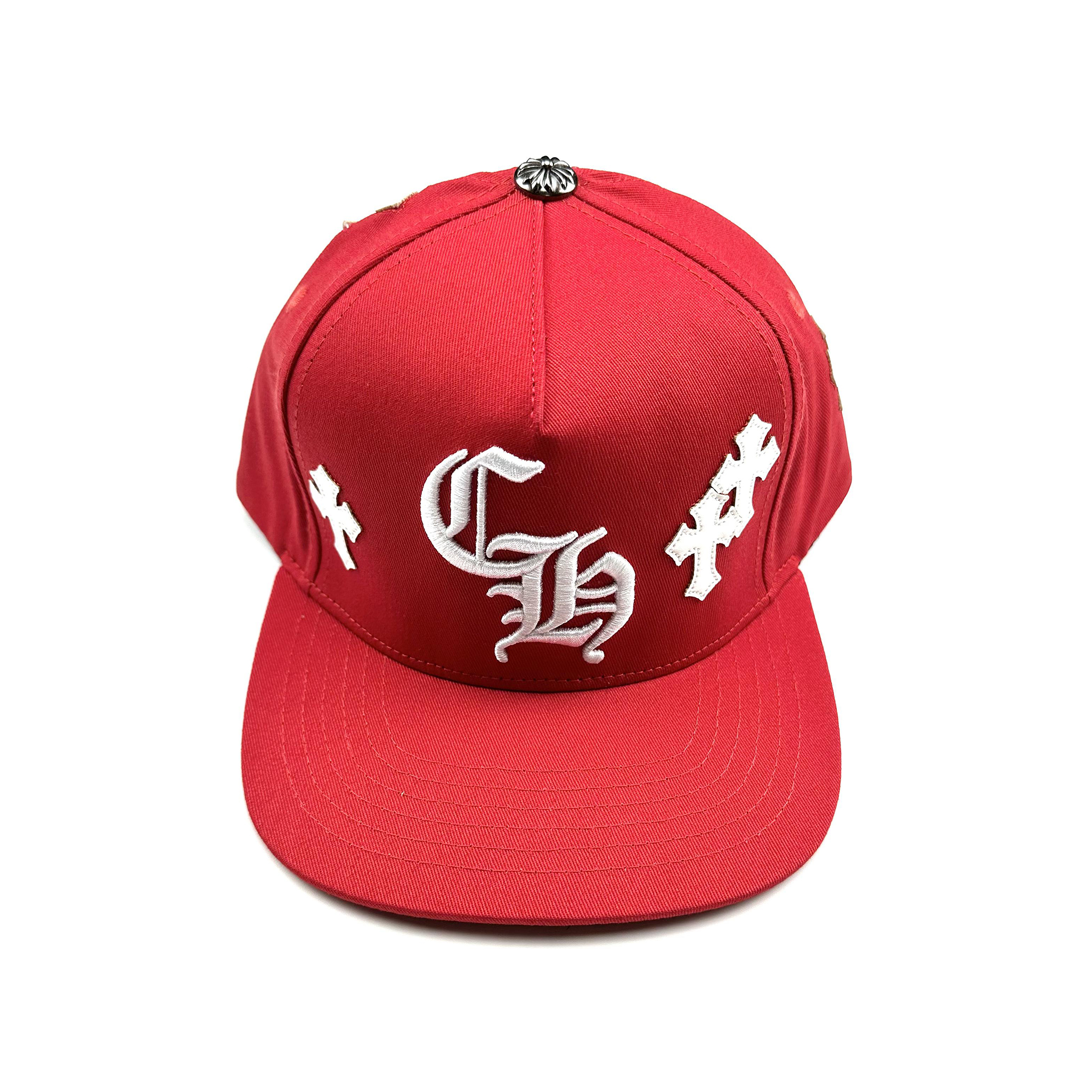 NIGO Chrome Hearts Men's Cross Leather-covered Embroidered Letter Print Trendy Baseball Cap Hat #nigo77444