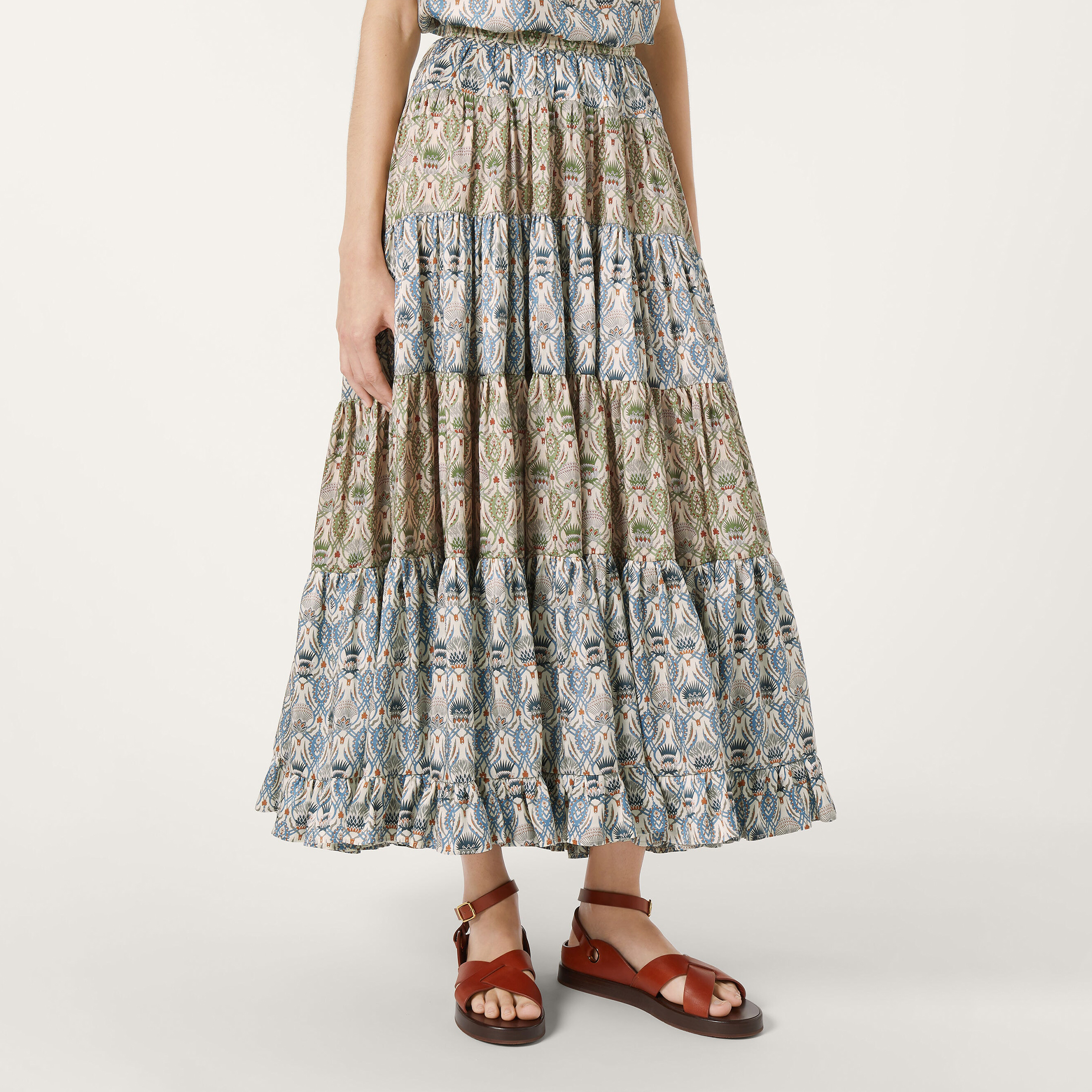 NIGO Loro Piana Herta Floral Silk Half Skirt Cardo Veneziano Ethnic Long Skirt Women's Fashion Elegant Spring Summer Half Skirt Ngvp #nigo1737