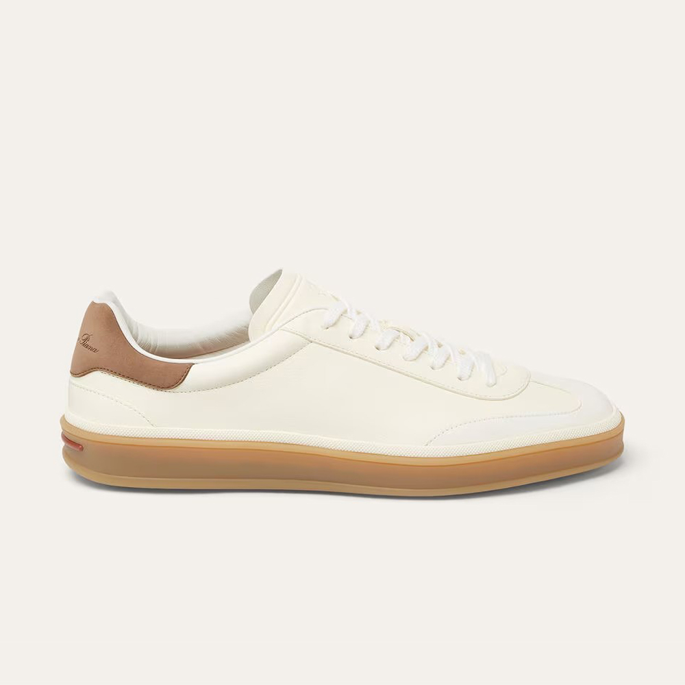 NIGO Loro Piana Tennis Walk Men's Solid Color Round Toe Lace-Up Calfskin Low-Top Training Shoes #nigo77437