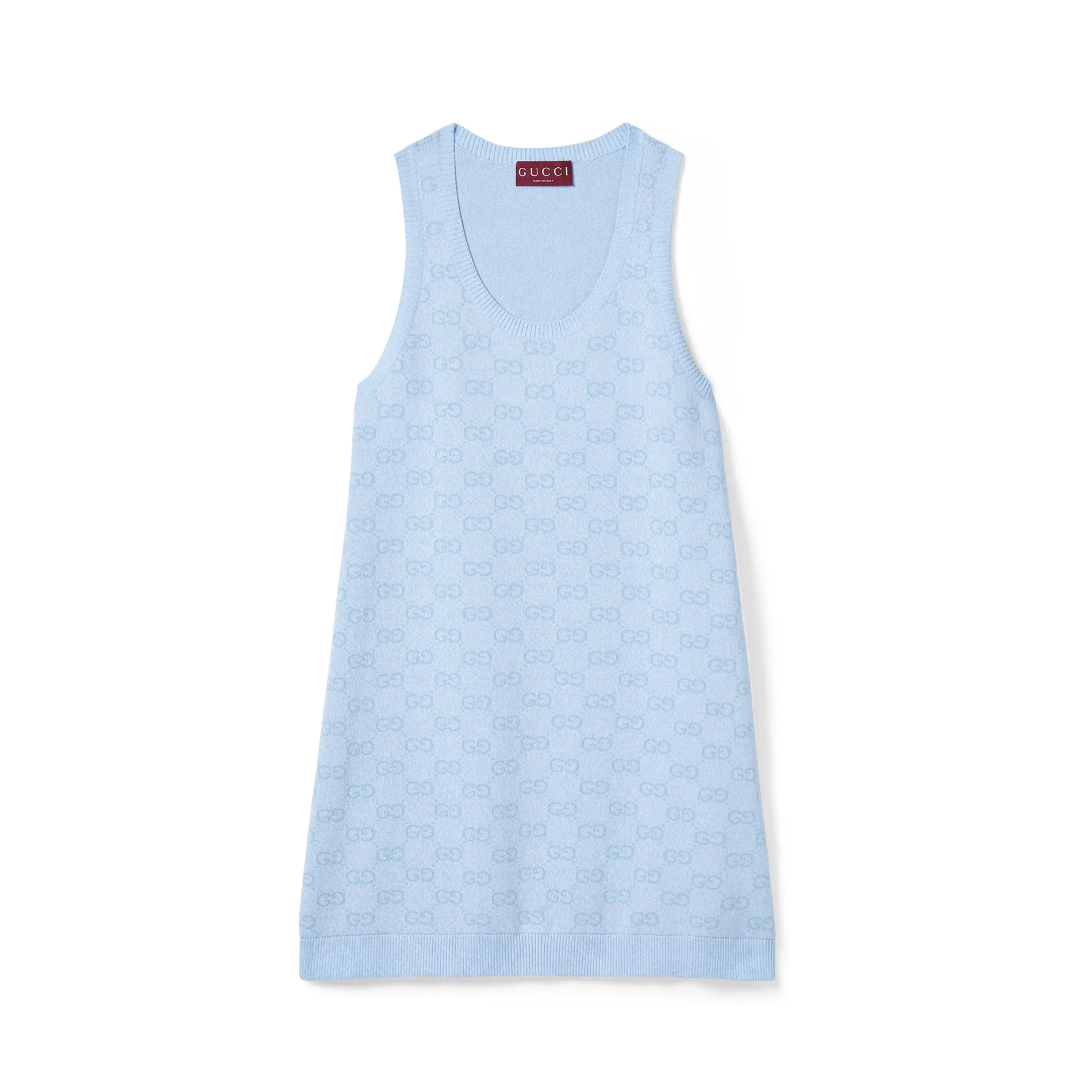 NIGO Gucci Women's Summer Logo Print Wool Round Neck Strapless Dress #nigo77429
