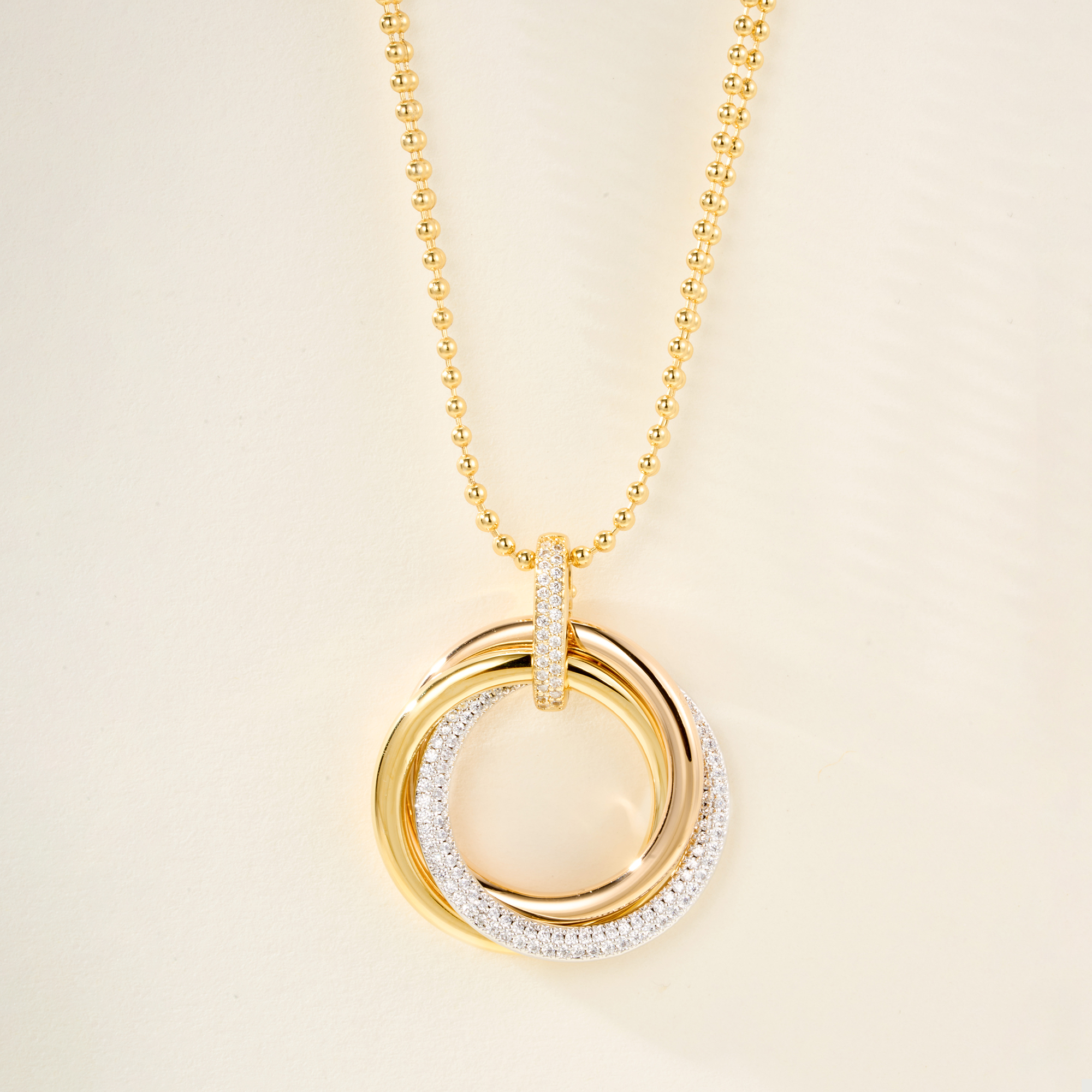 NIGO Cartier Trinity Necklace Large Models Women's Temperament Elegant Gold Rose Gold With Diamonds Three Color Ring Large Necklace Jewelry Accessories #nigo1742