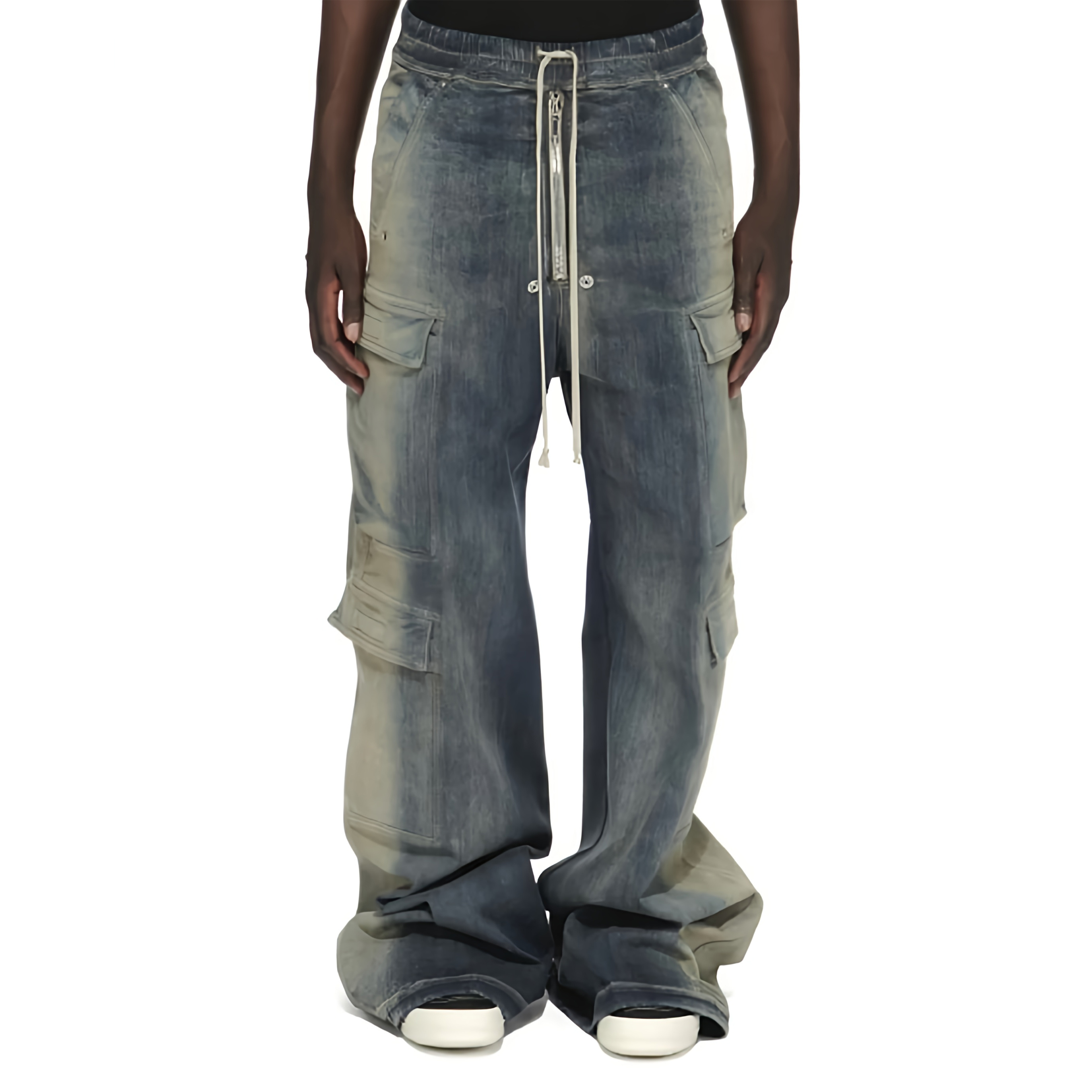 NIGO Rick Owens Men's Spring And Summer High Street Trend Gradient Pocket Denim Pants Retro Fashion Trend Loose Pants Ngvp #nigo1743