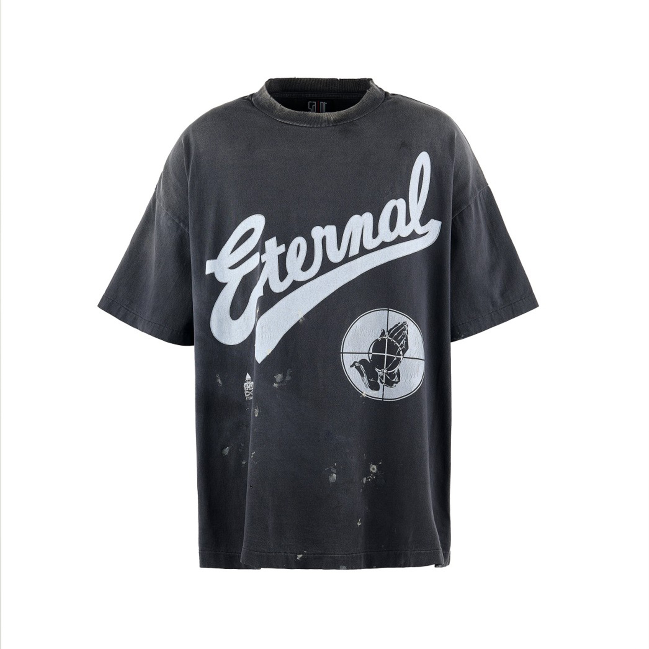 NIGO Saint Michael Men's Spring And Summer Tide American High Street Abstract Pattern Printing Washed Retro Old Loose Short-sleeved T-shirt Ngvp #nigo1744