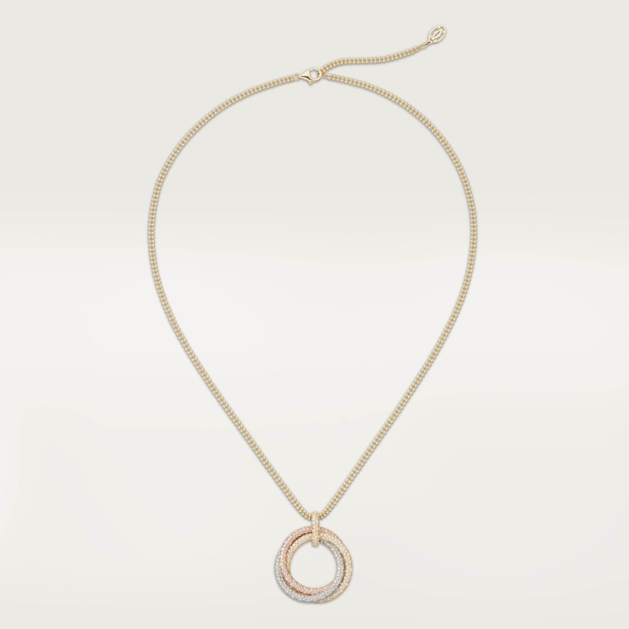 NIGO Cartier Trinity Necklace Large Models Women's Temperament Elegant Gold Rose Gold With Diamonds Three Color Ring Large Necklace Jewelry Accessories #nigo1742