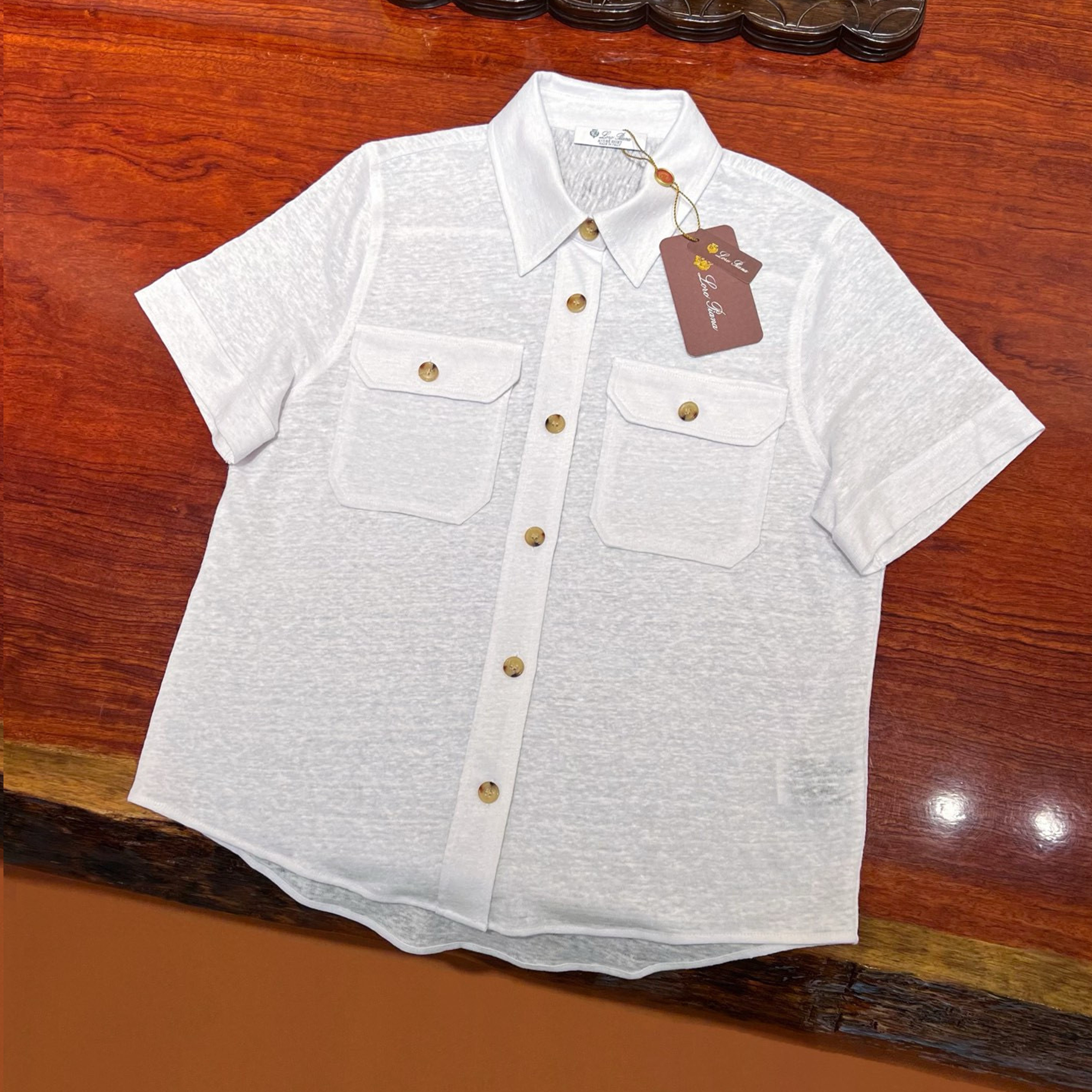 NIGO Loro Piana Annalisa Women's Shirt Linen Lapel Single-breasted Pocket Blouse Fashion Casual Temperament Elegant Polo Shirt Spring And Summer T-shirt Ngvp #nigo1741