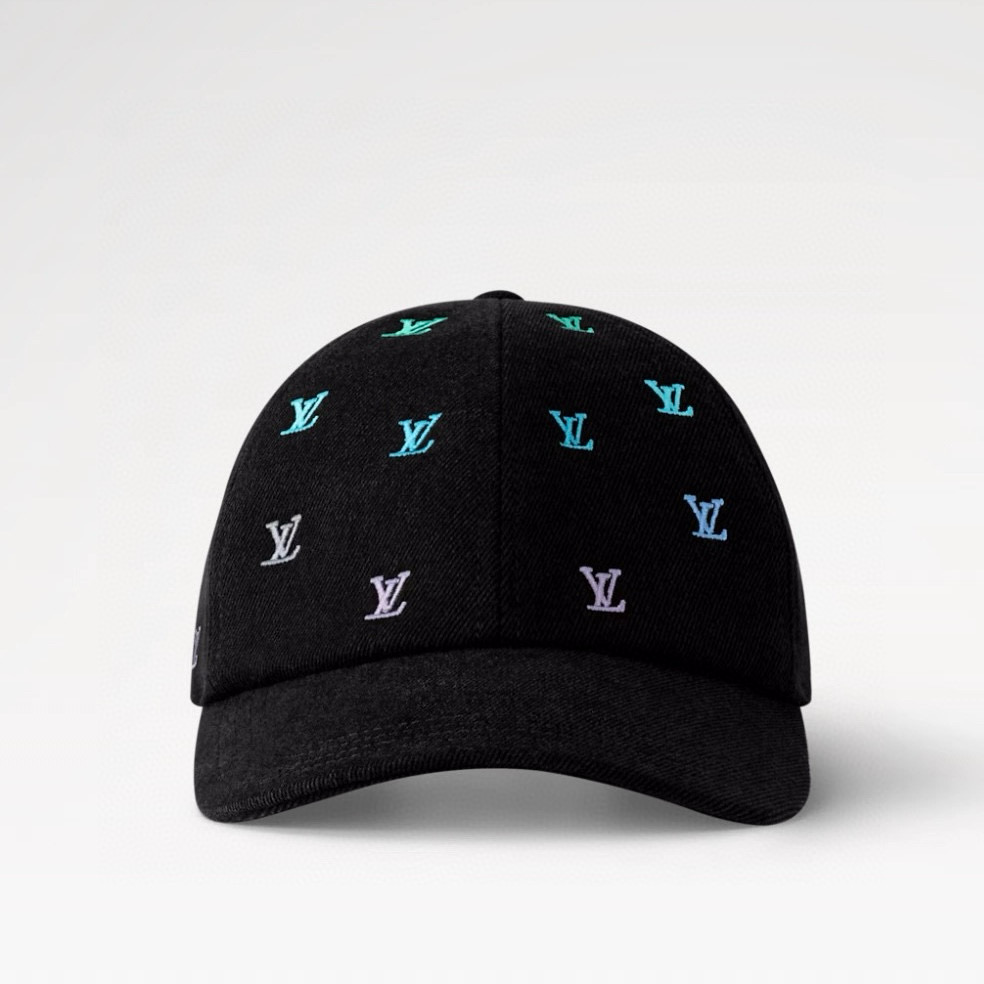 NIGO Louis Vuitton LV Blason Shading Denim Men's and Women's Colorful Embroidered Logo Printed Solid Color Cotton Baseball Cap Hat #nigo77451