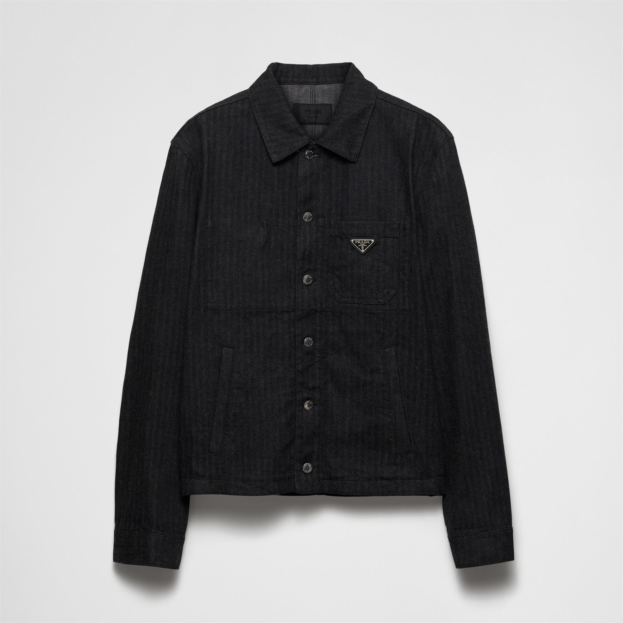 NIGO Prada Men's Spring/Autumn Solid Color Herringbone Single-Breasted Denim Long-Sleeved Jacket #nigo77463