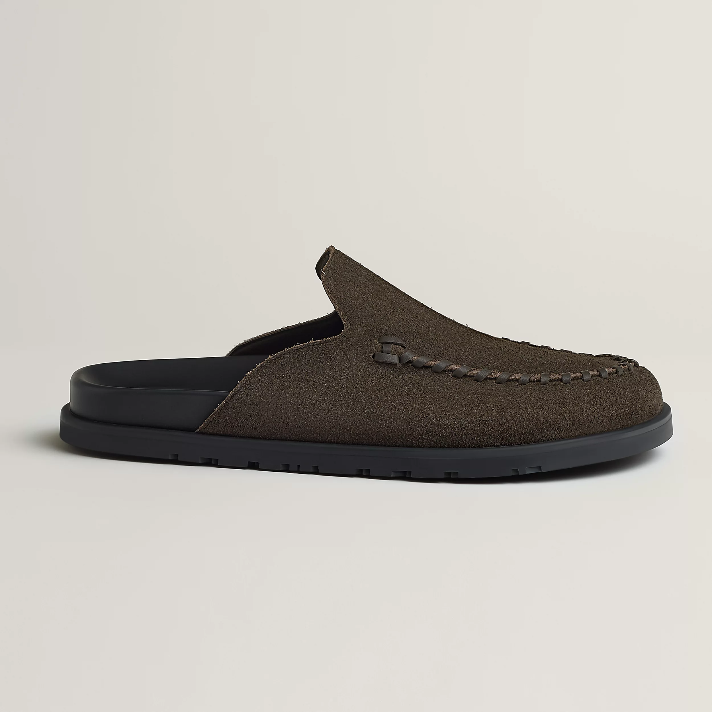 NIGO Hermes Men's Johan Mule Shoes Summer Solid Color Round Toe Suede Flat Slippers Casual Shoes Ngvp #nigo1831