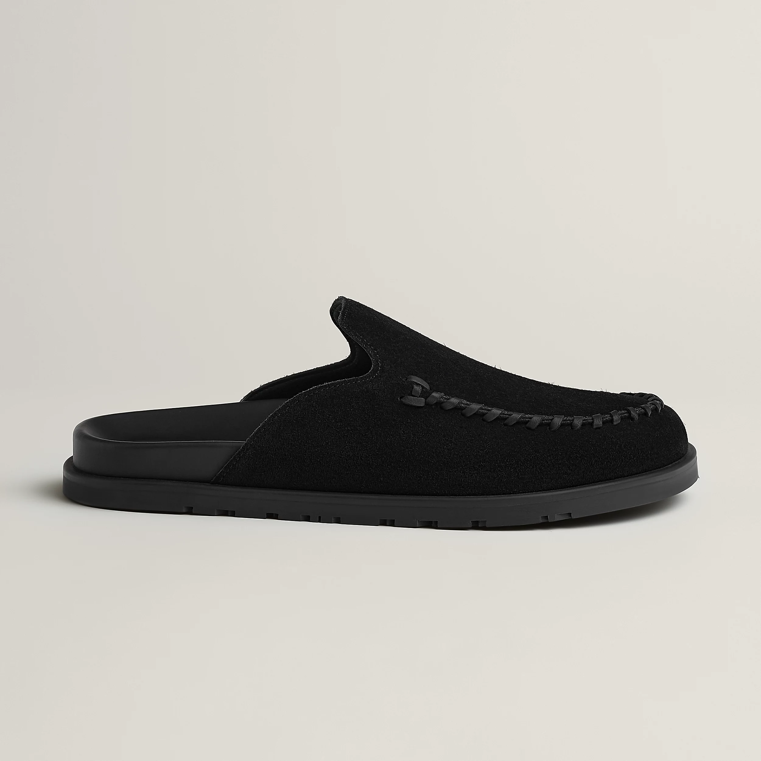 NIGO Hermes Men's Johan Mule Shoes Summer Solid Color Round Toe Suede Flat Slippers Casual Shoes Ngvp #nigo1831