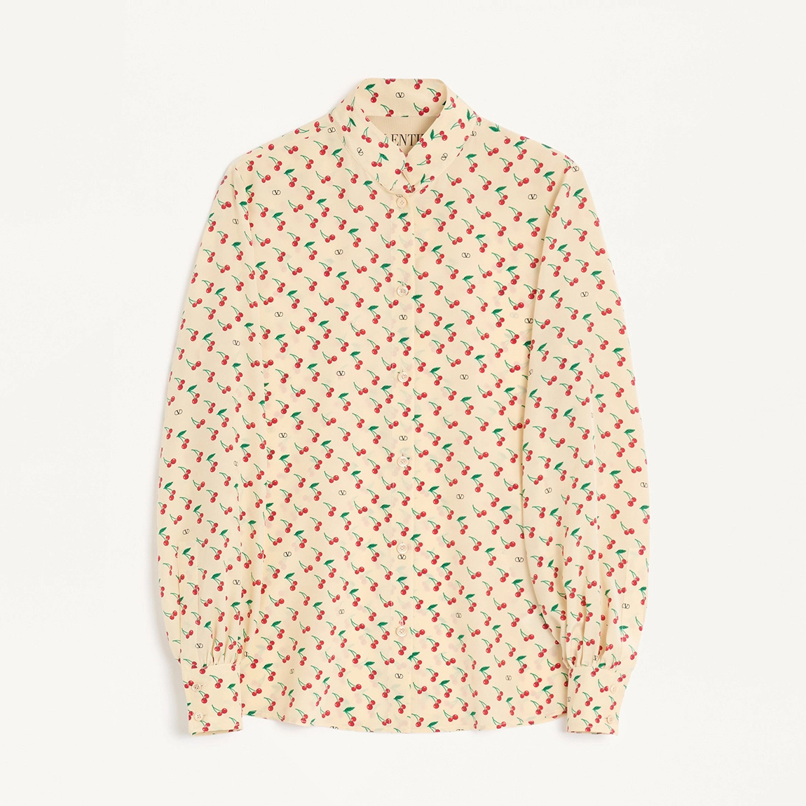 NIGO Valentino Women's Summer Cherry Pattern Plain Color Single Breasted Long Sleeved Shirt #nigo77459