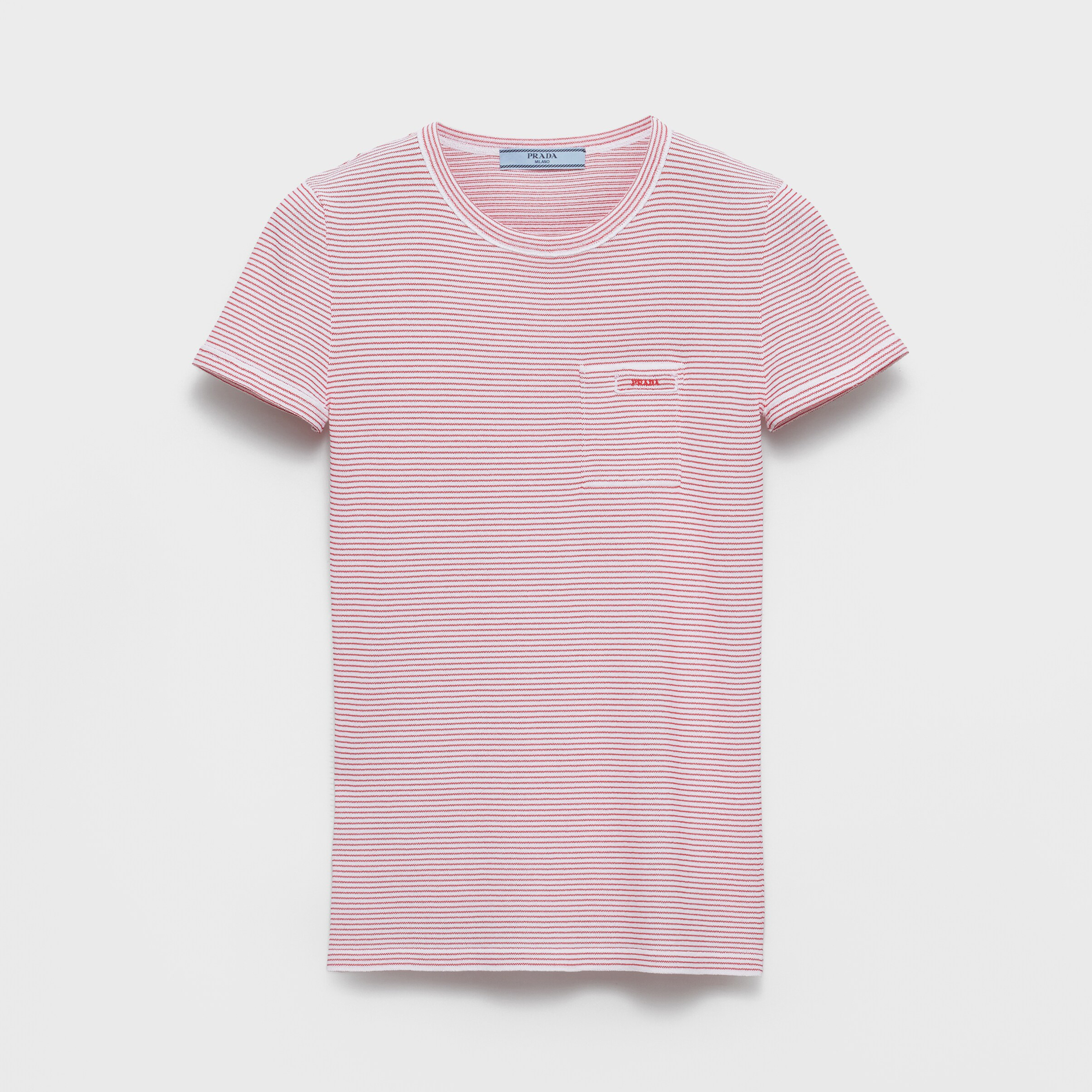 NIGO Prada Women's Summer Solid Color Striped Print Round Neck Short Sleeve T-Shirt #nigo77471