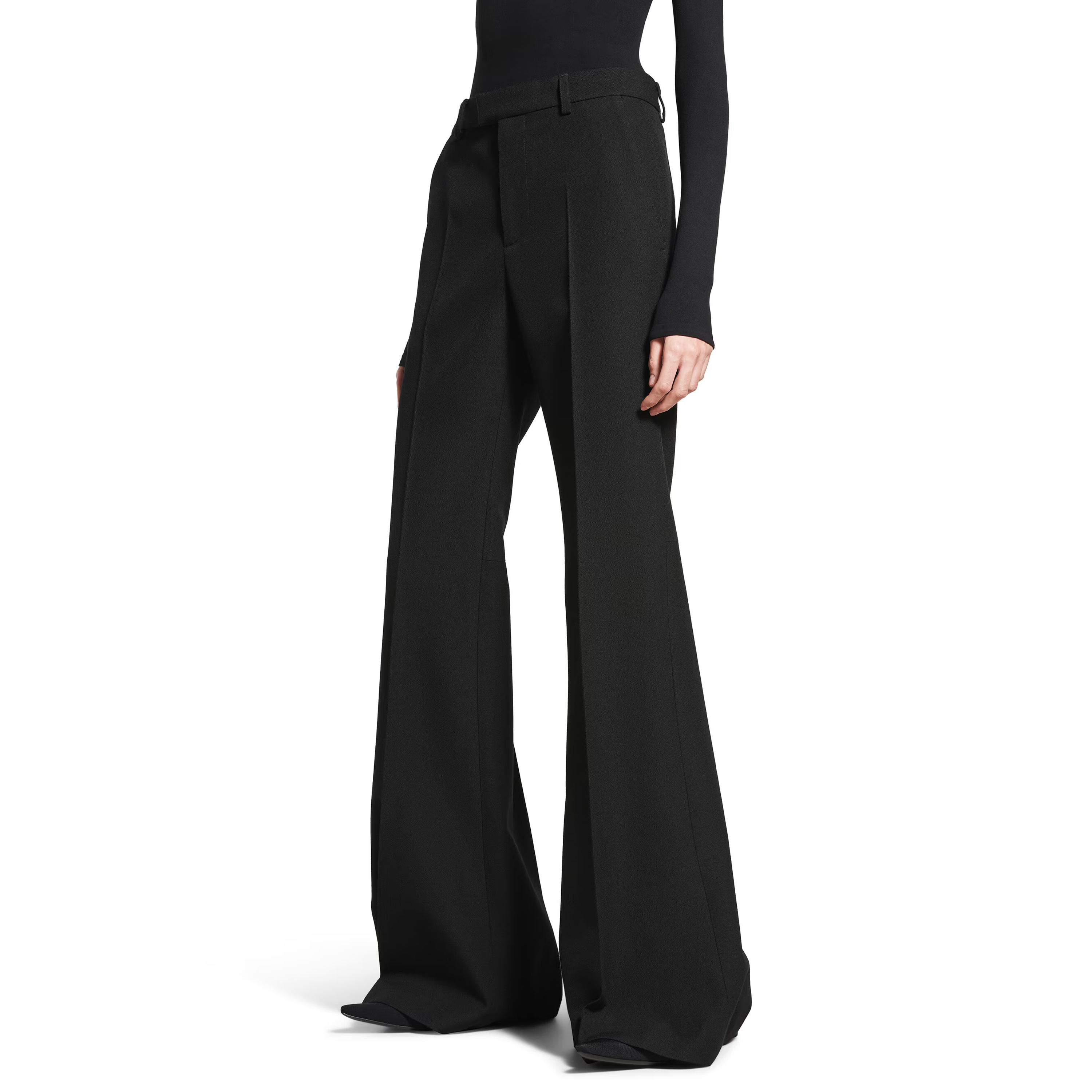 NIGO Balenciaga Women's Four Seasons Mid Waist Solid Color Zipper Casual Pants Flared Pants Ngvp #nigo1838