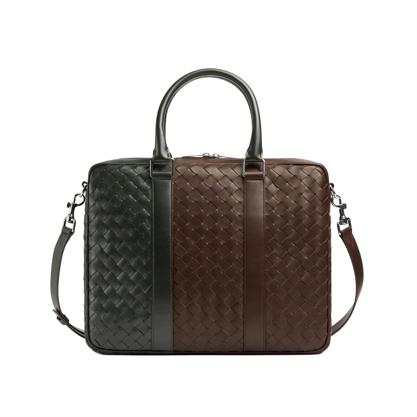NIGO Bottega Veneta Intrecciato Men's Two Tone Adjustable Detachable Shoulder Strap Woven Calfskin Briefcase Handbag Bag Bags #nigo77474