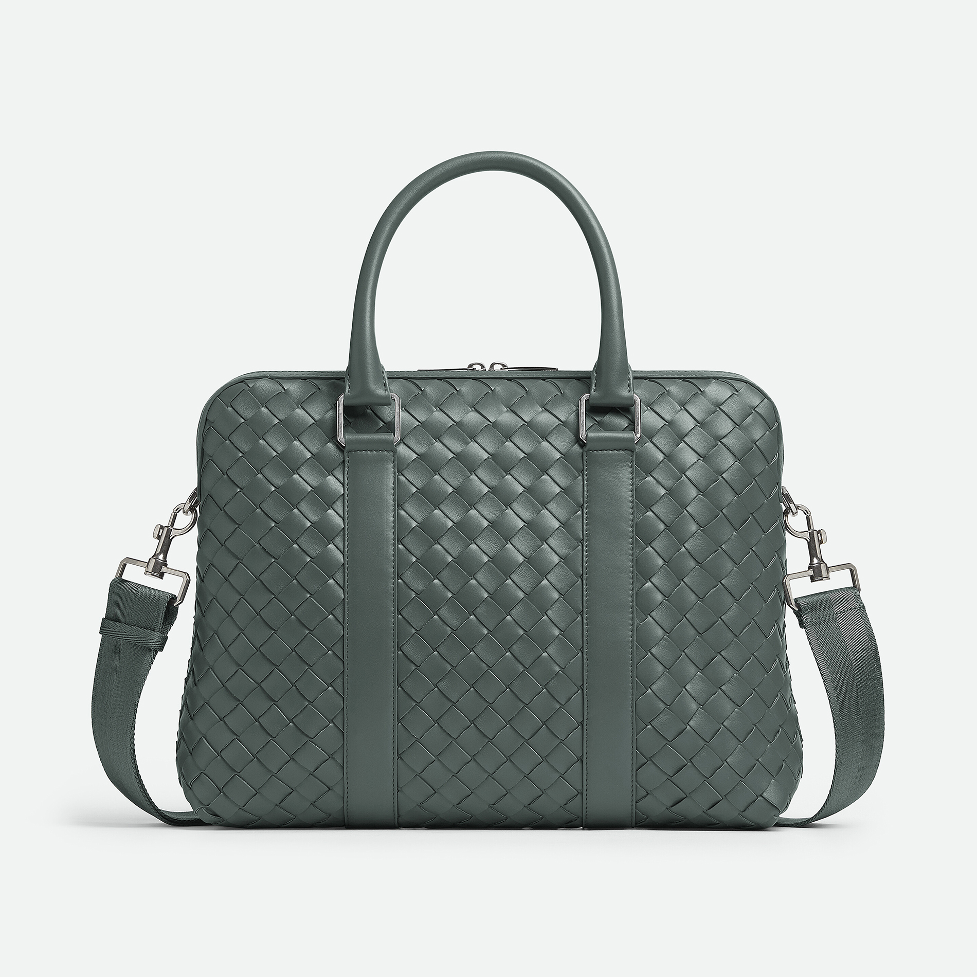 NIGO Bottega Veneta Intrecciato Men's Solid Color Adjustable Detachable Shoulder Strap Woven Calfskin Briefcase Handbag Bag Bags #nigo77473