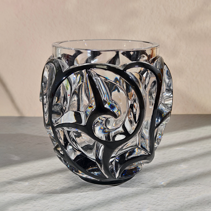 NIGO Lalique Fashion Solid Color Swirl Vase Amber Crystal Vase Home Decoration Accessories Ngvp #nigo1836