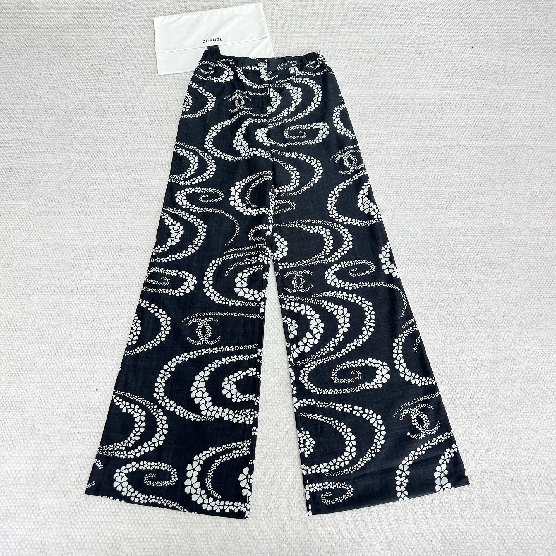 NIGO Chanel Women's Spring/Summer Solid Color Lightweight Cotton Printed Casual Pants #nigo77487