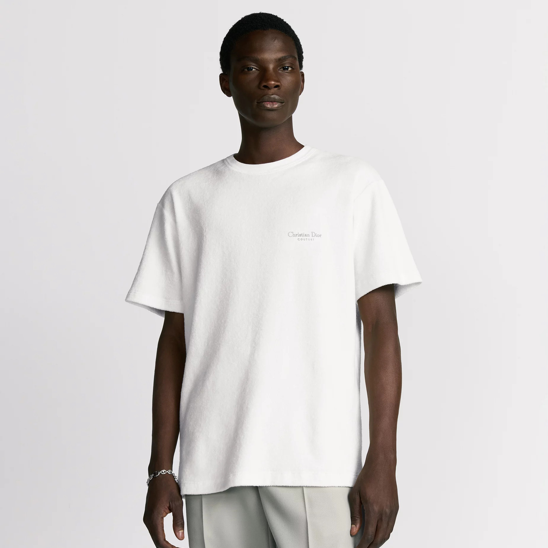 NIGO Dior Men's Summer Solid Color Embroidered Letter Print Cotton Terry Short Sleeve T-Shirt #nigo77482