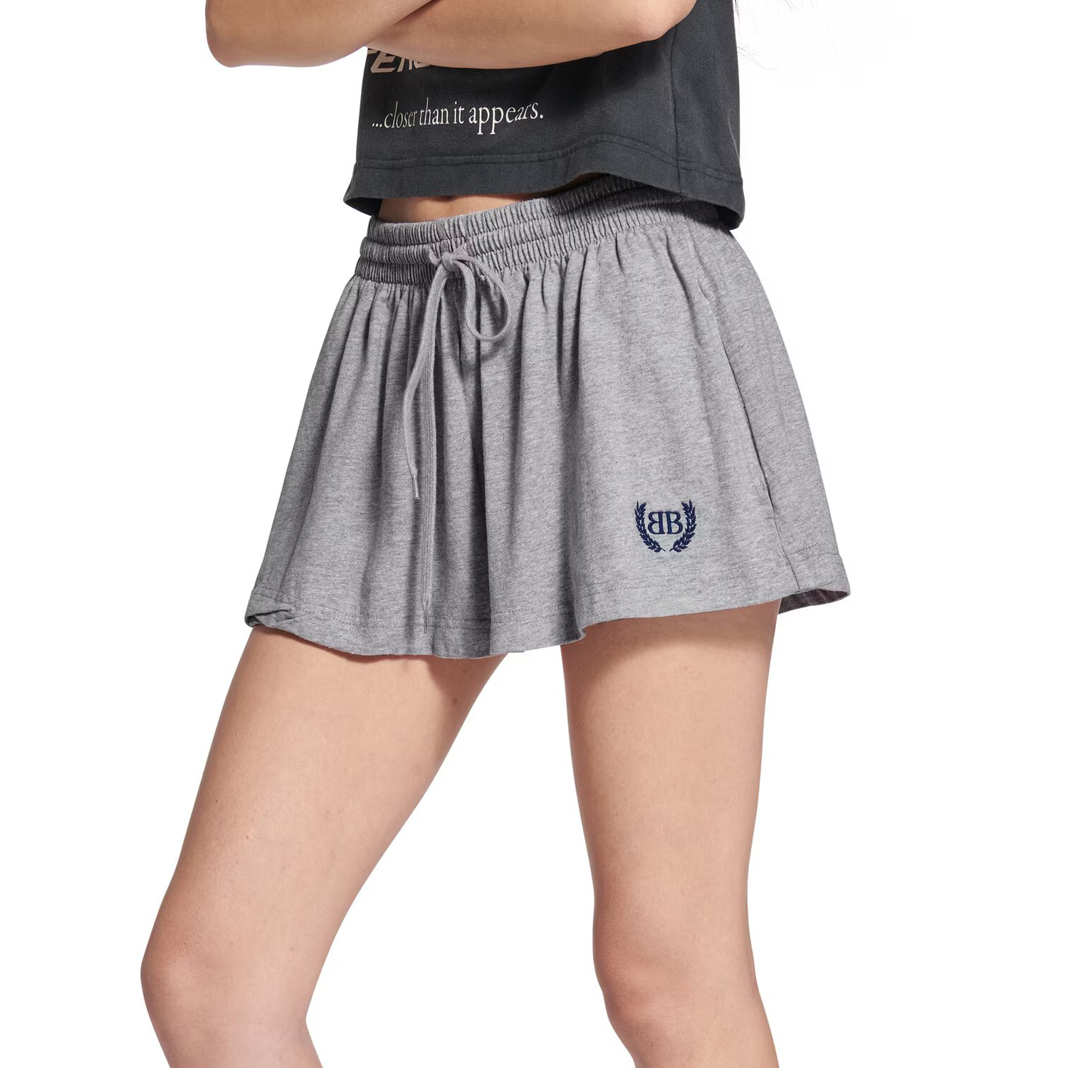 NIGO Balenciaga Men's And Women's Summer Solid Color Embroidered Logo Print Elastic Waist Drawstring Cotton Casual Shorts #nigo77488