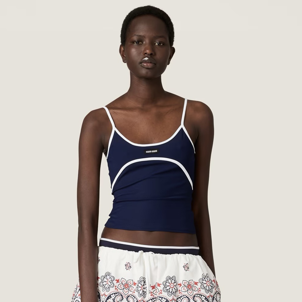 NIGO MiuMiu Women's Summer Solid Color Cotton Slim Fit Stretch Tank Top #nigo77477