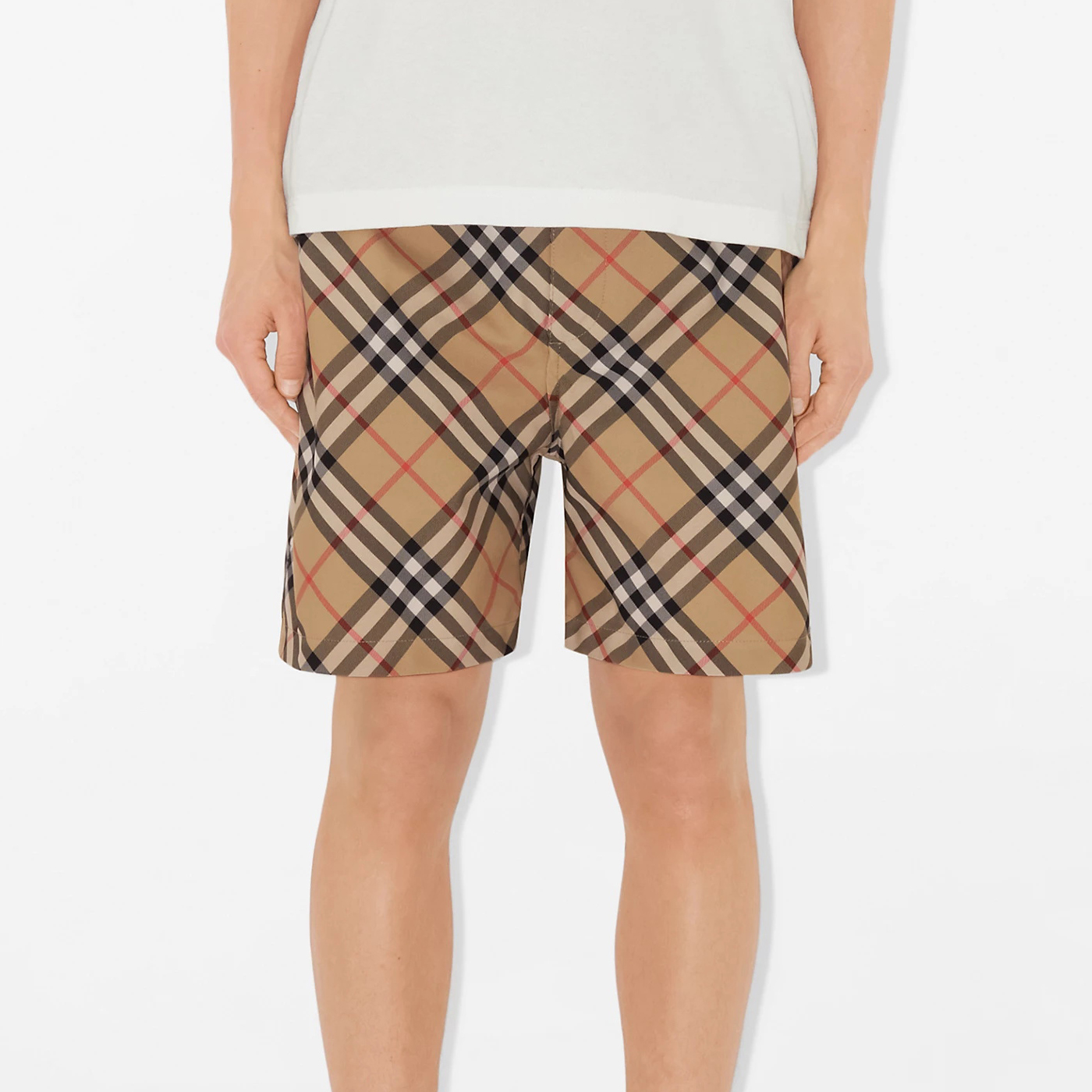 NIGO Burberry Men's Summer Checkered Print Drawstring Embroidered Knight Pattern Pocket Casual Shorts #nigo77511