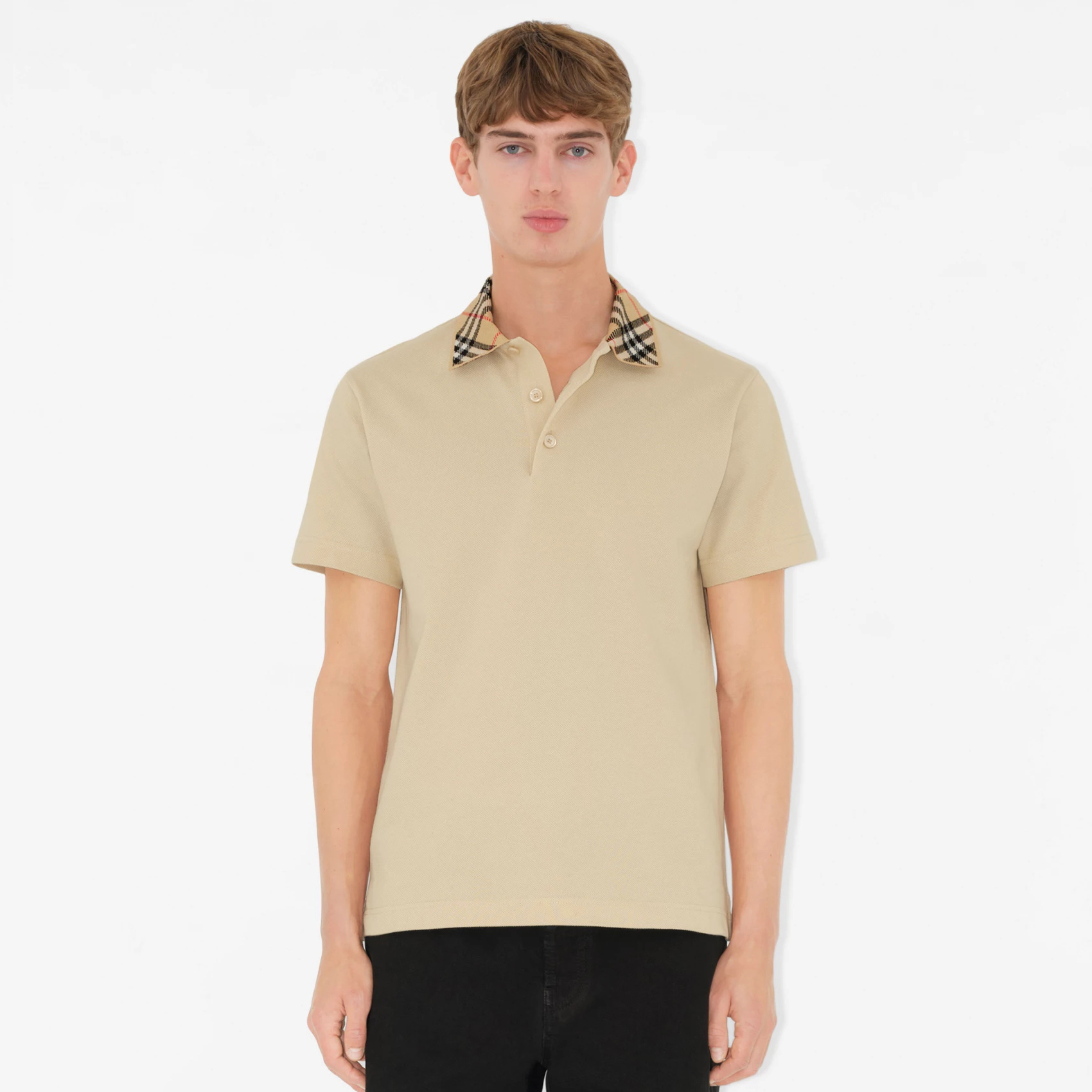NIGO Burberry Men's Summer Check Printed Polo Neck Solid Color Short Sleeve T-Shirt #nigo77499