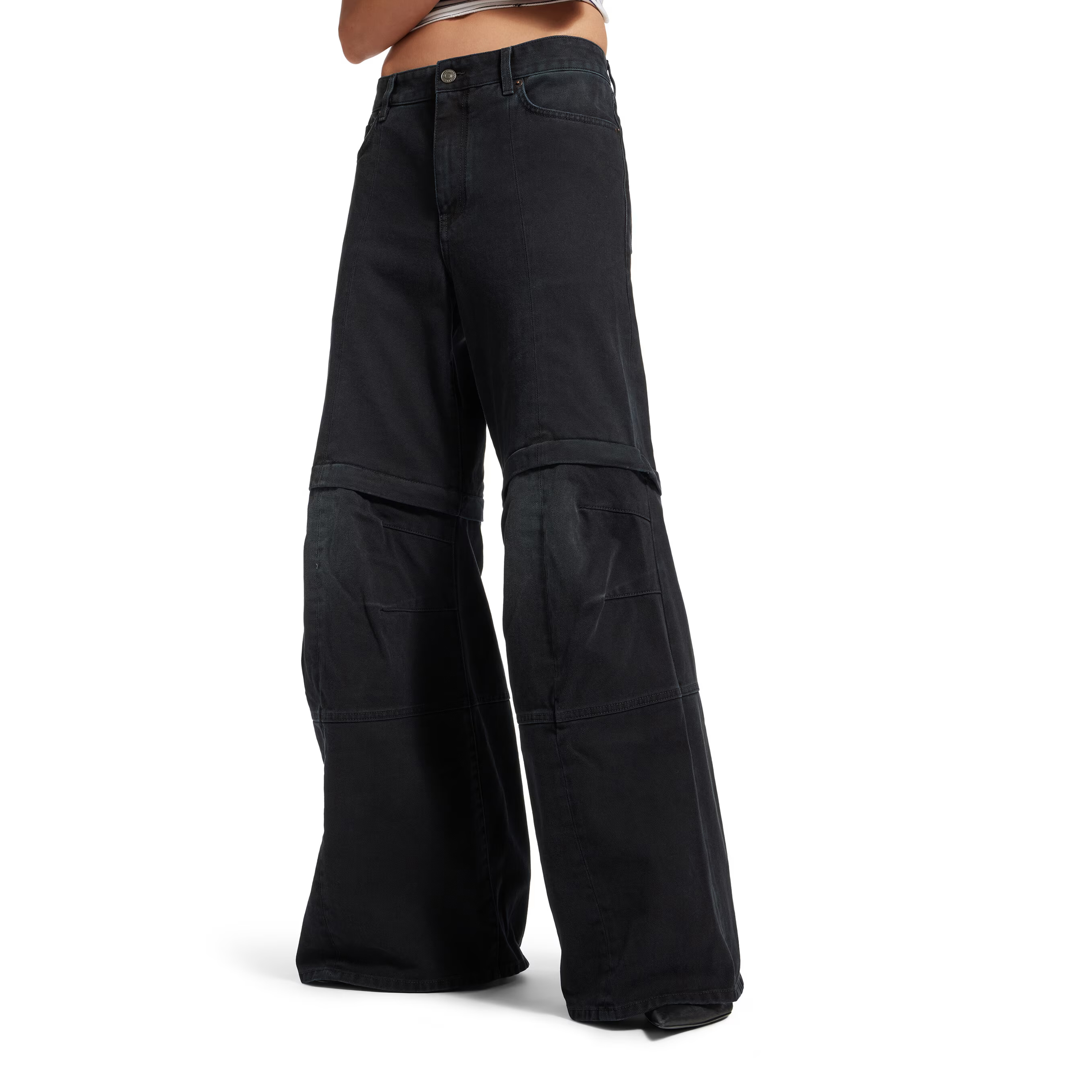 NIGO Balenciaga Women Men Four Seasons Flared Cargo Pants High Street Cotton Mid Waist Solid Color Casual Denim Workwear Pants Ngvp #nigo1843