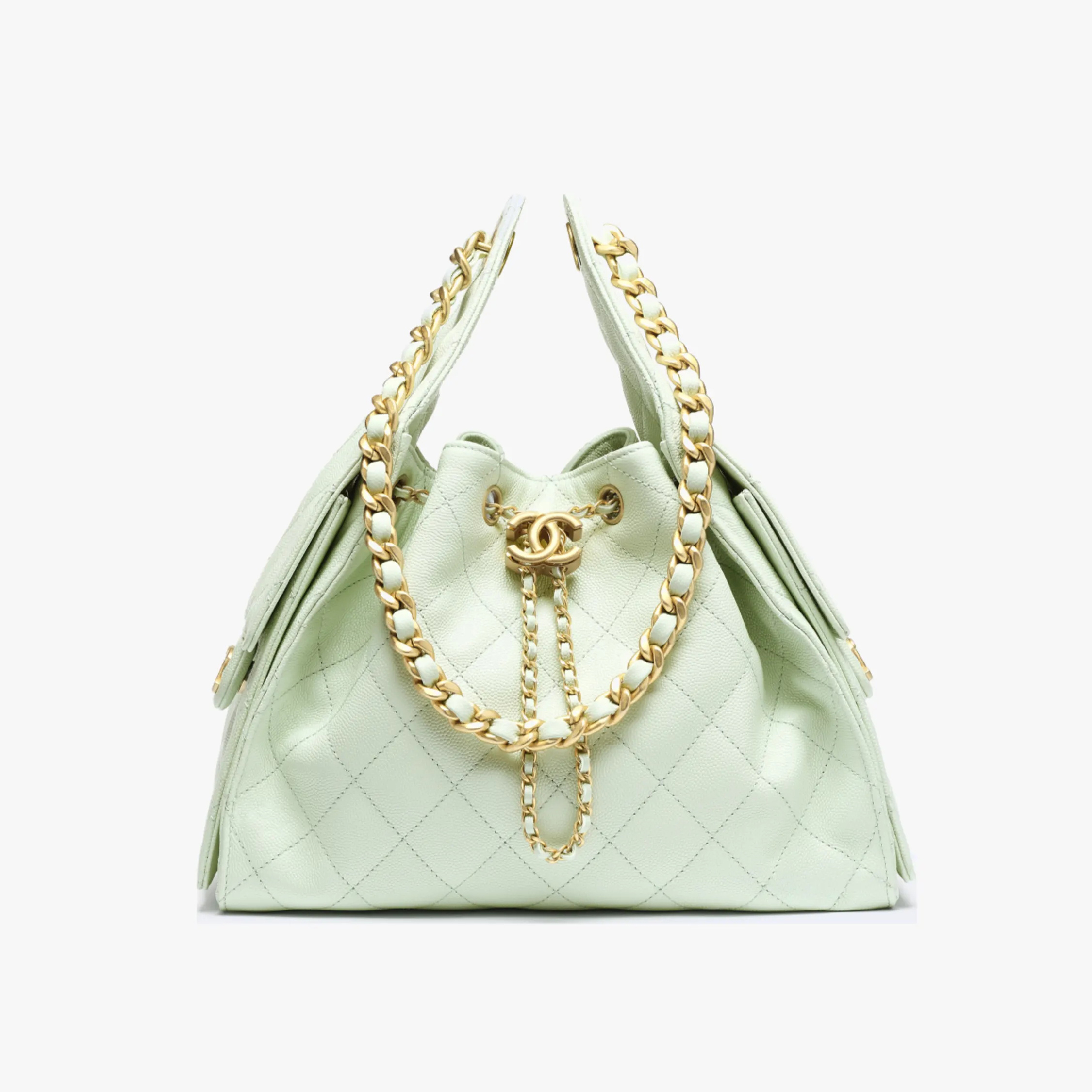 NIGO Chanel Women's Classic Double C Logo Solid Color Cowhide & Leather Tote Shoulder Bag Bags #nigo77512