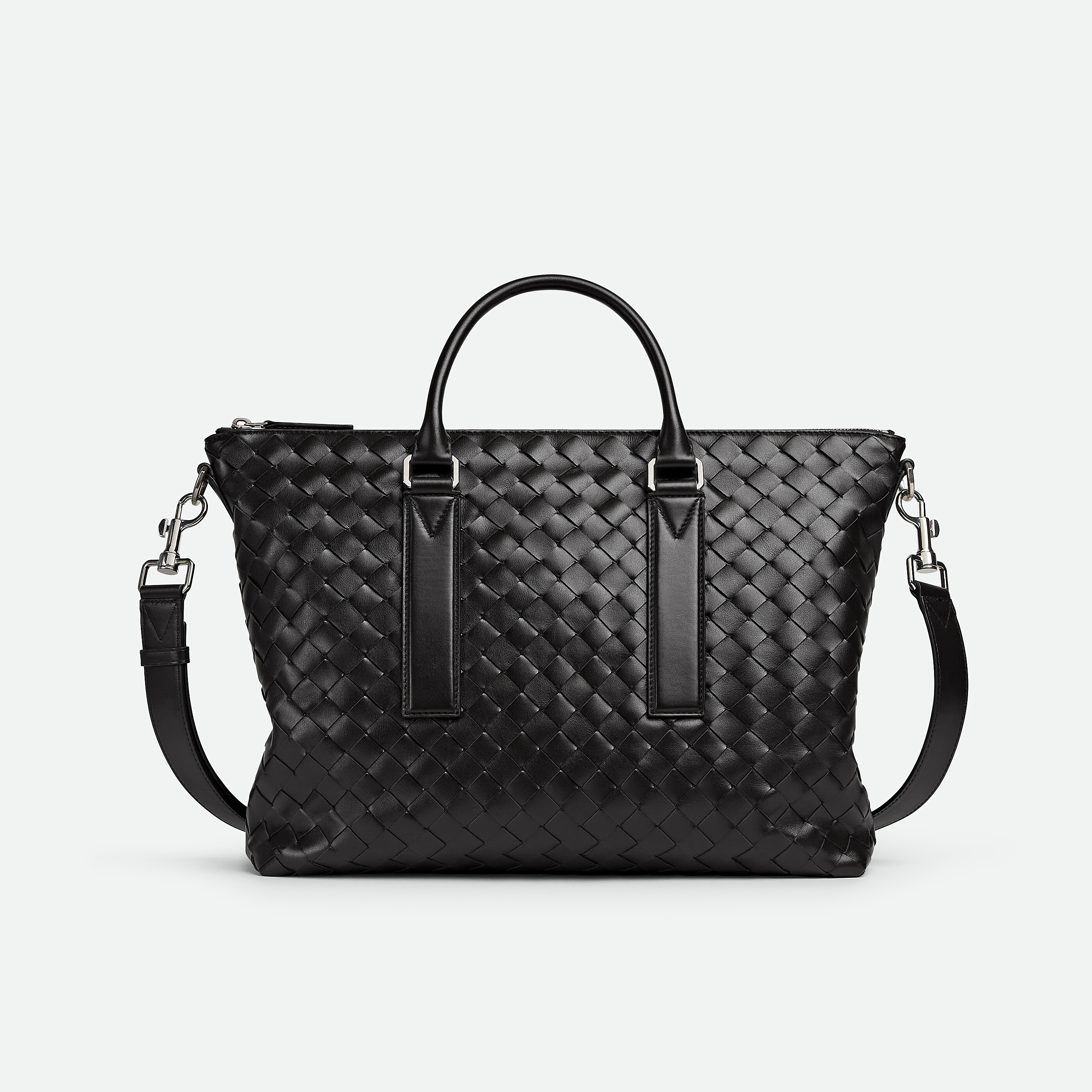 NIGO Bottega Veneta Intrecciato Men's Solid Color Adjustable Detachable Shoulder Strap Woven Calfskin Briefcase Handbag Bag Bags #nigo77518