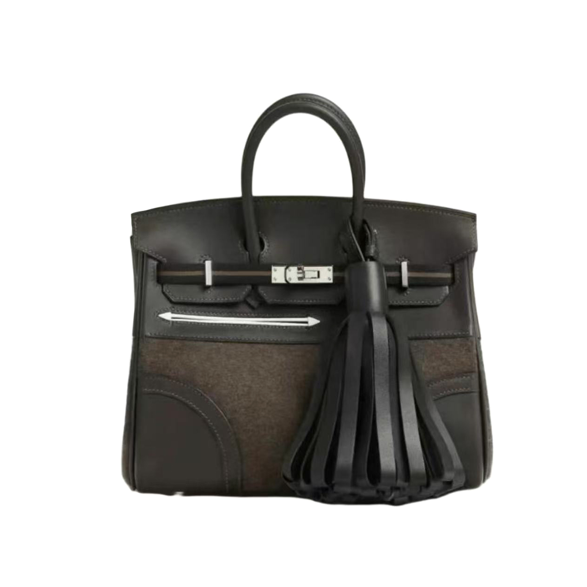 NIGO Hermes Birkin Go Team 25 BKG25 Women's Solid Color Wool Felt and Calfskin Handbag Bag Bags #nigo77527