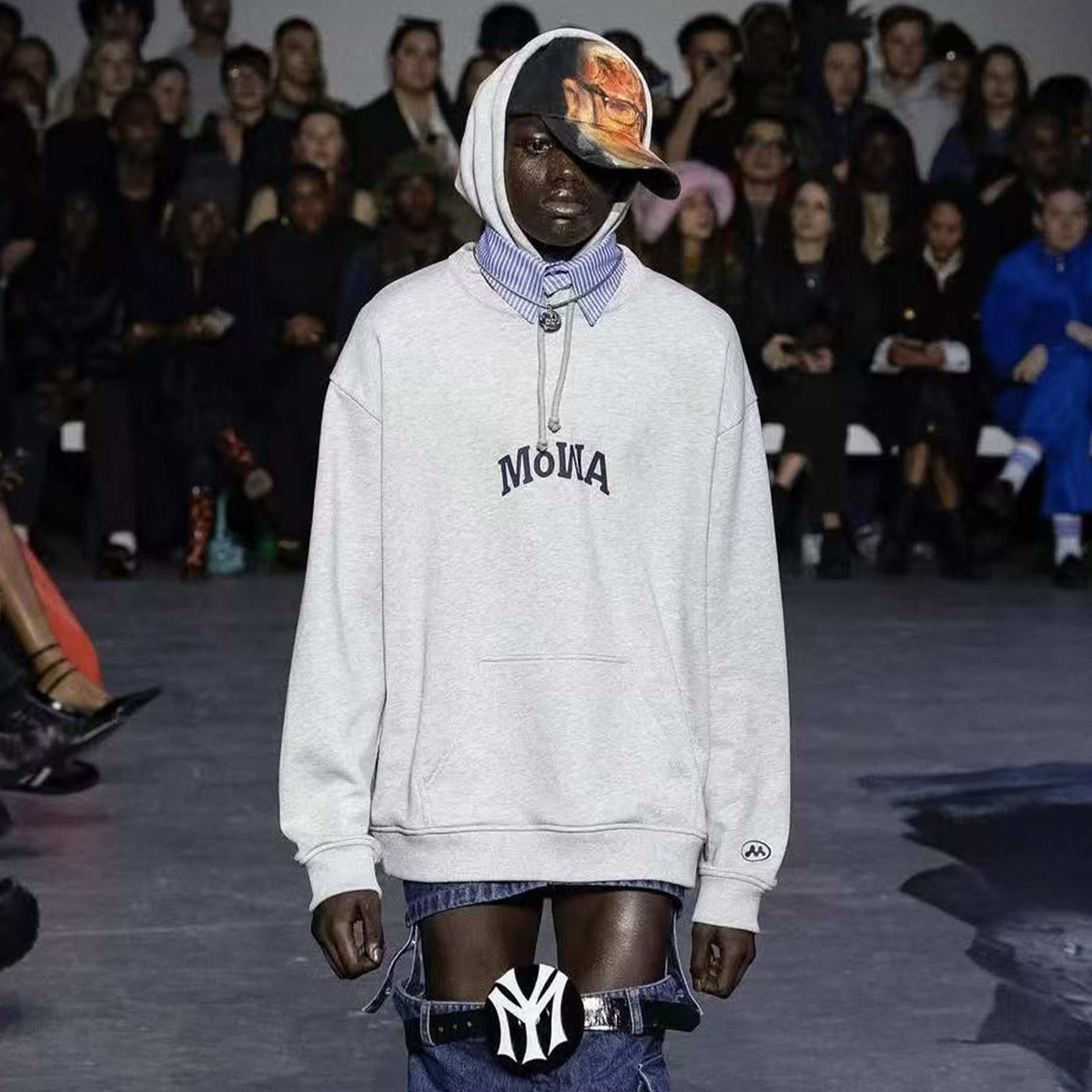 NIGO Mowalola Sweat Suit Sport Gray Suit Loose Cotton Men's And Women's Spring And Fall Casual Simple Embroidery Letters Hooded Sweatshirt Sweatpants Ngvp #nigo1746