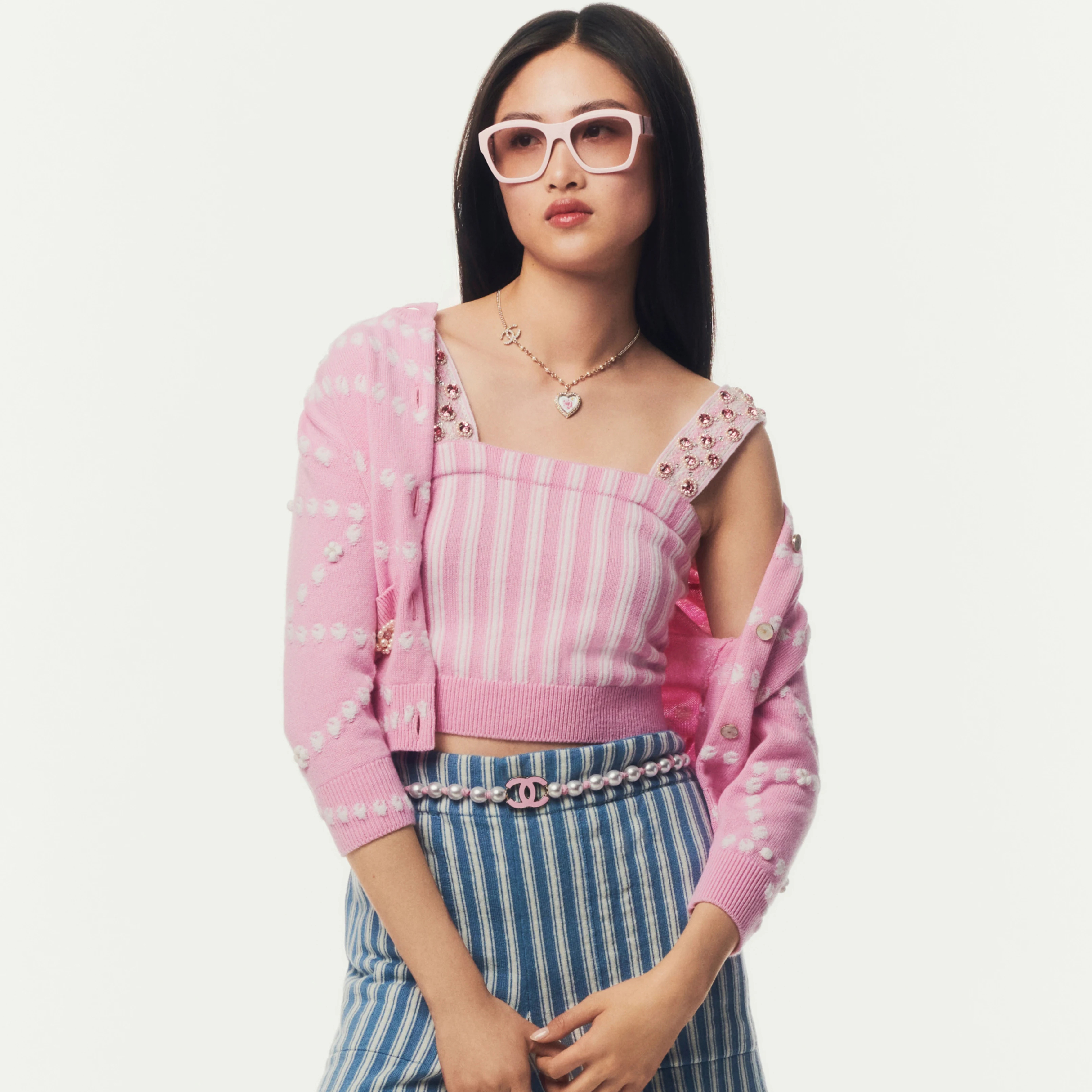 NIGO Chanel Women's Pearl Chain Embroidery Spring, Autumn And Winter Solid Color Long-Sleeved Round Neck Cashmere Cardigan Ngvp #nigo1844