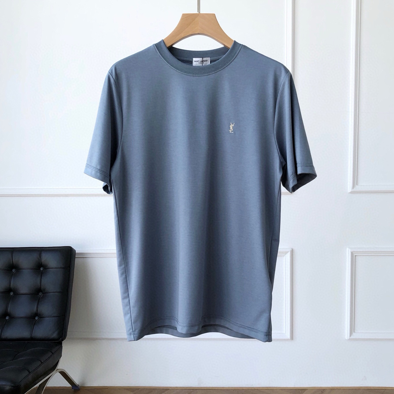 NIGO SAINT LAURENT Men's Summer Solid Color Embroidered Logo Print Crew Neck Short Sleeve T-Shirt #nigo77538