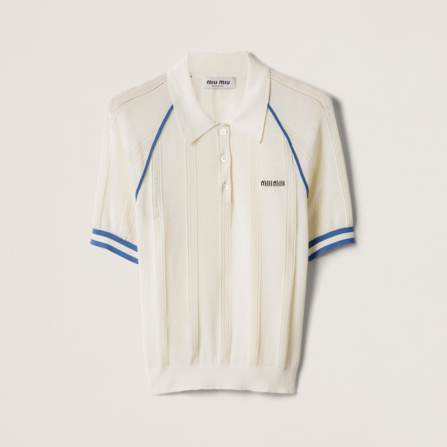 NIGO MiuMiu Women's Summer Solid Color Cotton Knitted Logo Print Polo Neck Short Sleeve T-Shirt #nigo77539