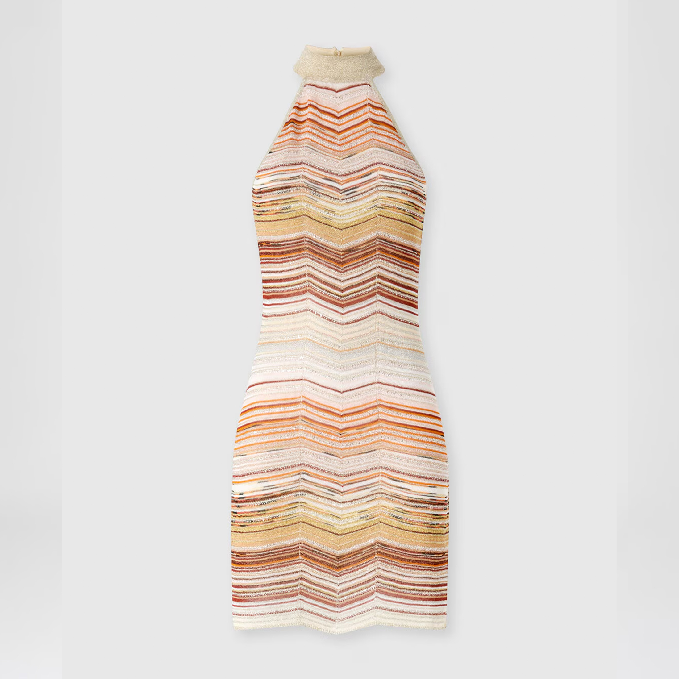 NIGO Missoni Women's Spring/summer Fashion Colorful Striped Gold Knit Dress Collision Sleeveless Mini Dresses Ngvp #nigo1757