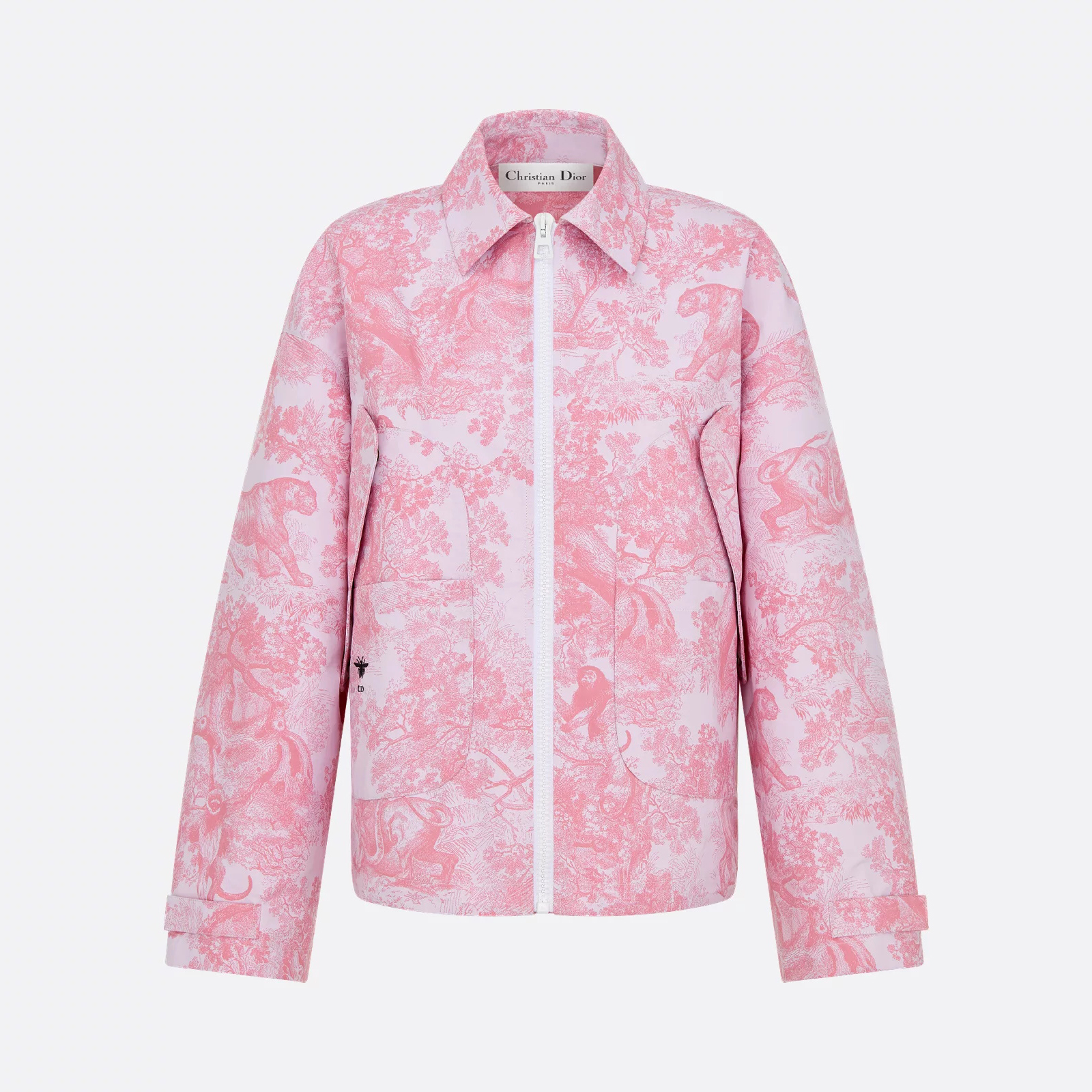 NIGO Dior Women's Spring/Autumn Pink Animal Print Zipper Long Sleeve Loose Jacket #nigo77547