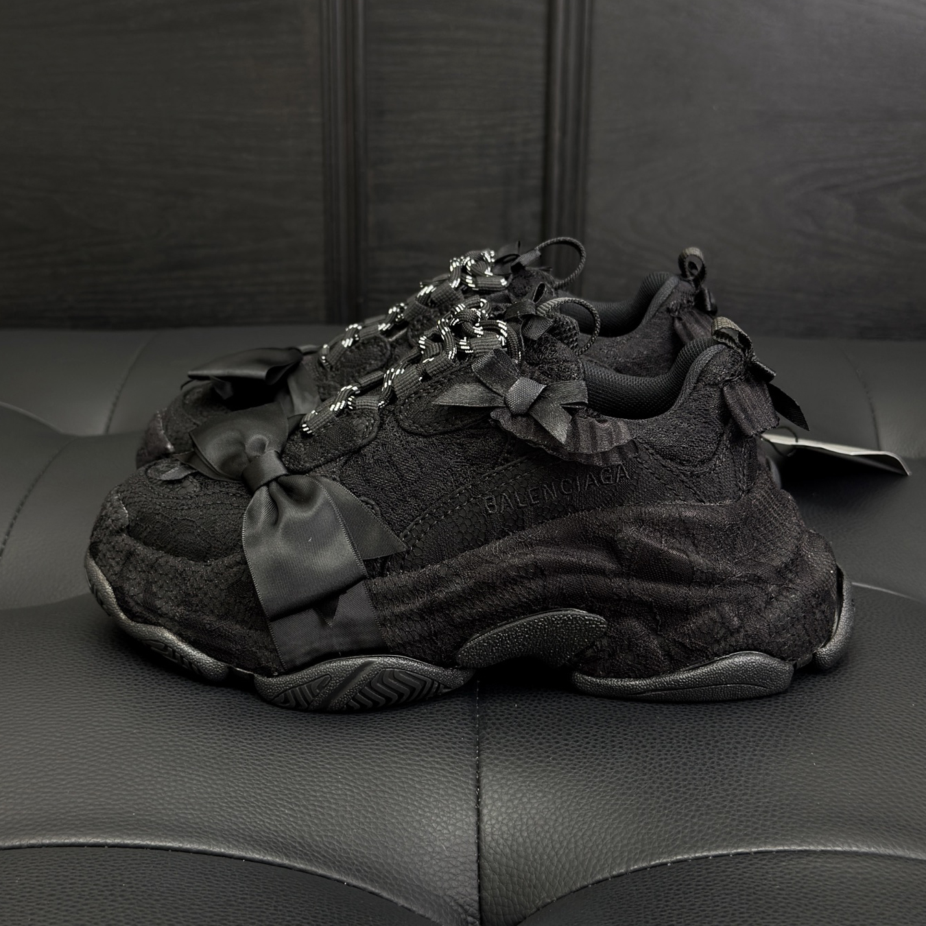 NIGO Balenciaga Triple S Lace Women's Solid Color Bow-Decorated Low-Top Lace-Up Thick-Sole Sneakers Shoes #nigo77559