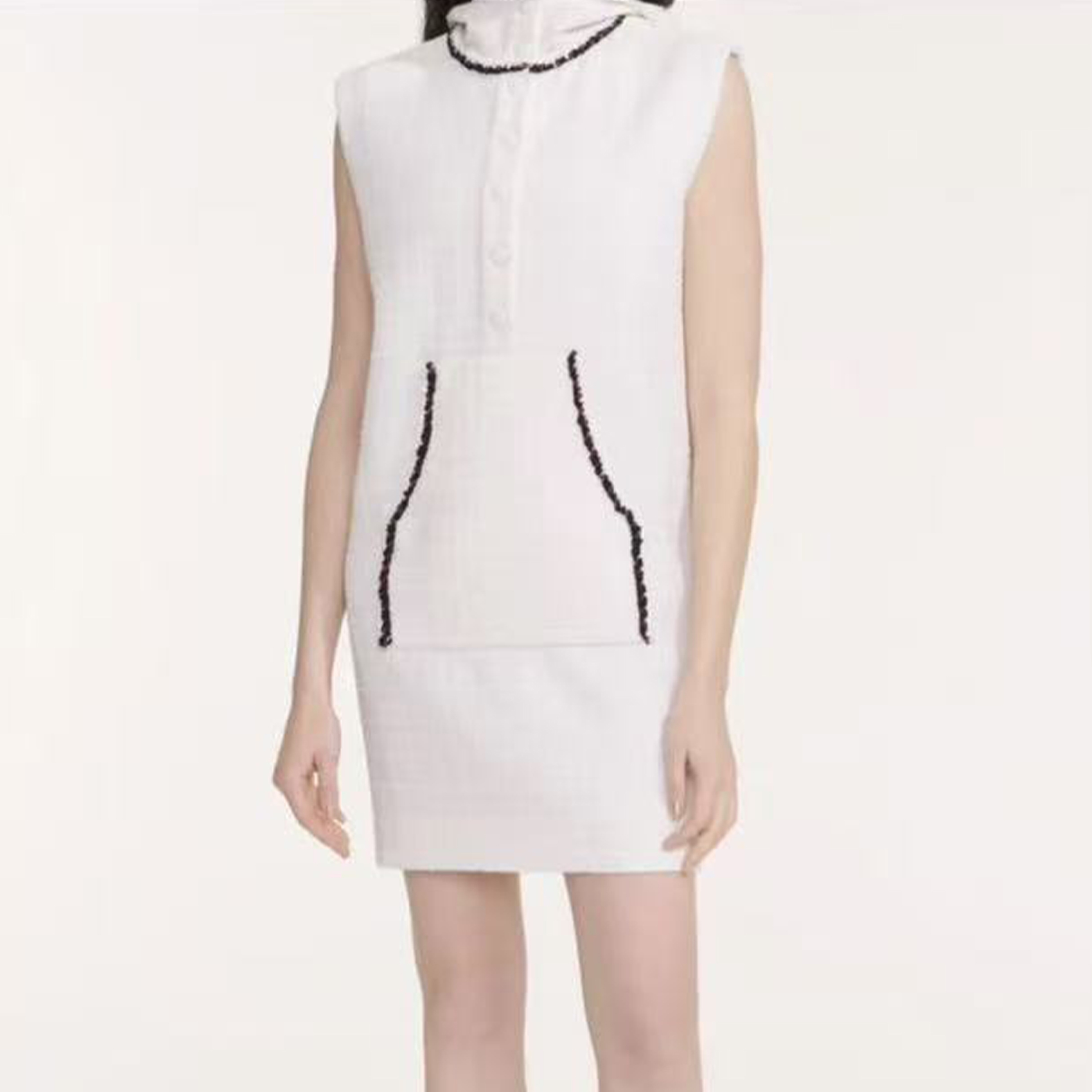 NIGO Chanel Women's Spring And Summer Hooded Sleeveless Straight Dress Fashion Elegant Casual Tie Dresses Ngvp #nigo1862