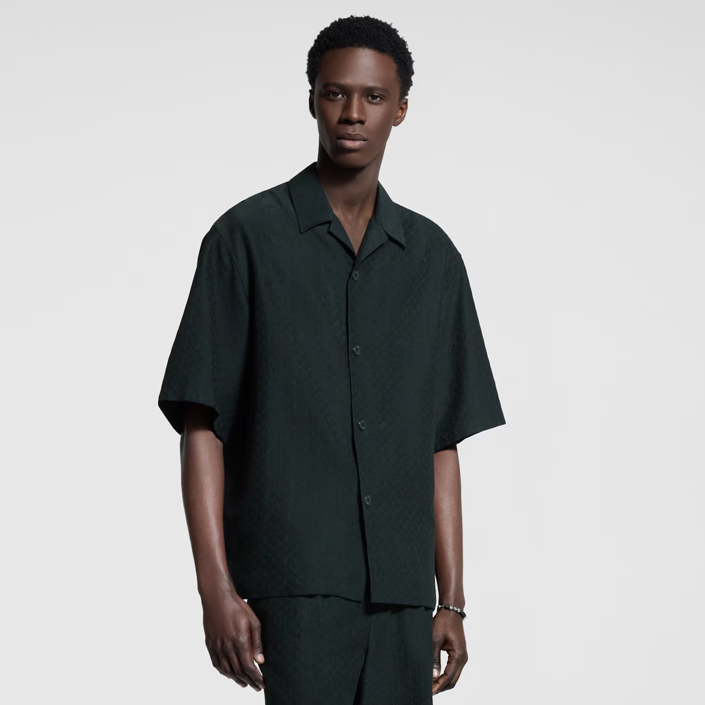 NIGO Louis Vuitton Men's Summer Solid Color Embroidered Full Print Silk Blend Single Breasted V-neck Short Sleeved Shirt #nigo77565