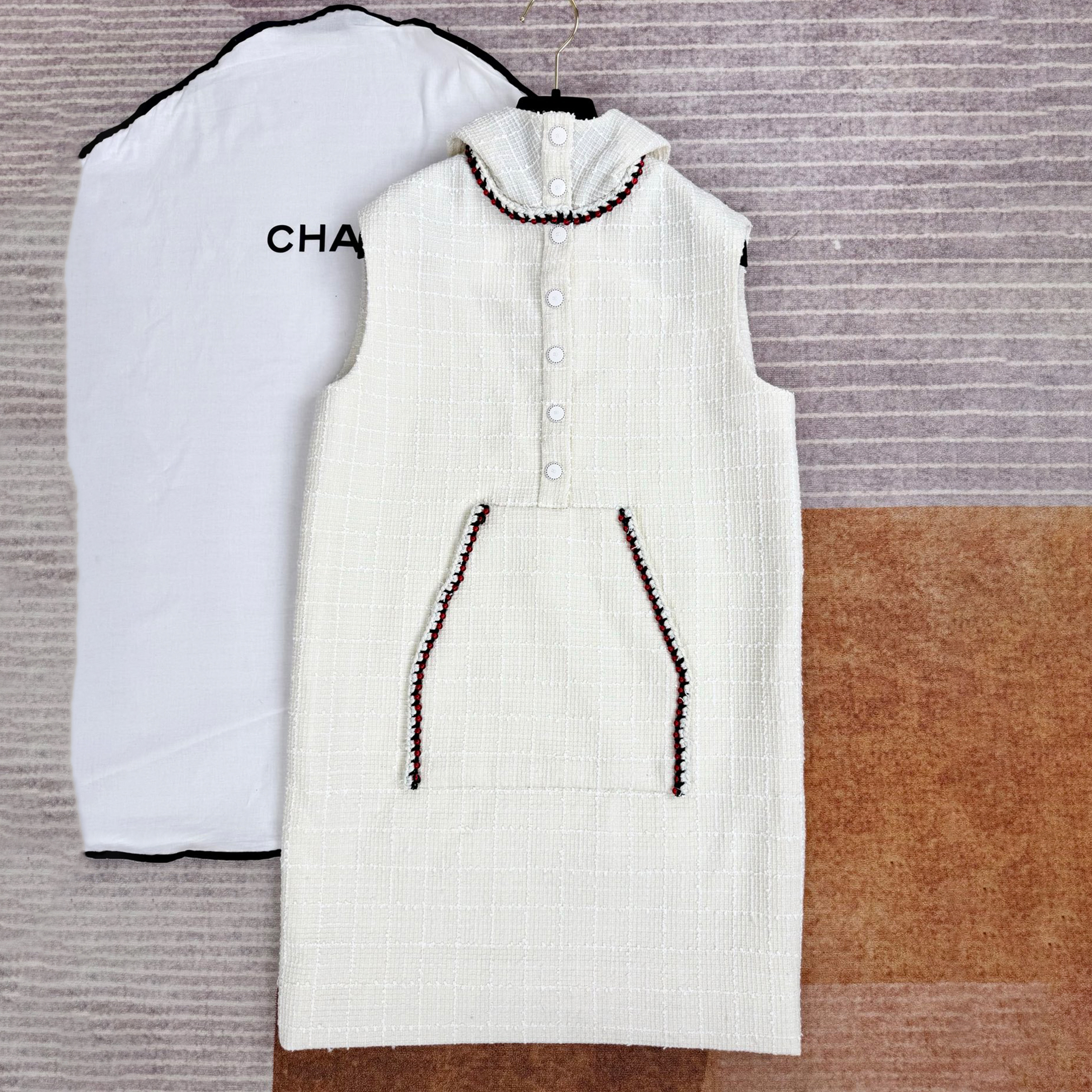 NIGO Chanel Women's Spring And Summer Hooded Sleeveless Straight Dress Fashion Elegant Casual Tie Dresses Ngvp #nigo1862