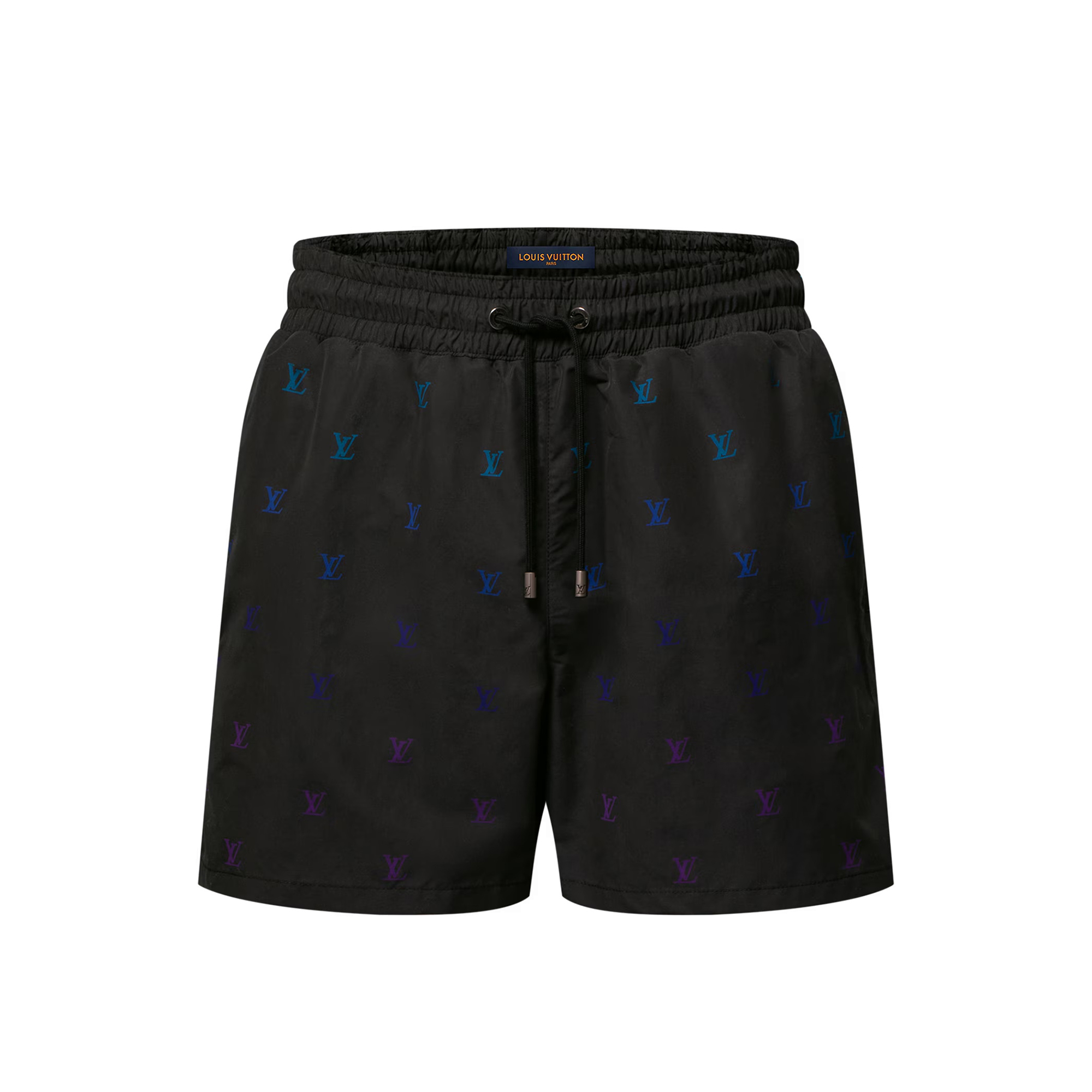 NIGO Louis Vuitton LV BLASON Men's Gradient Embroidered Logo Print Solid Color Drawstring Beach Shorts #nigo77563