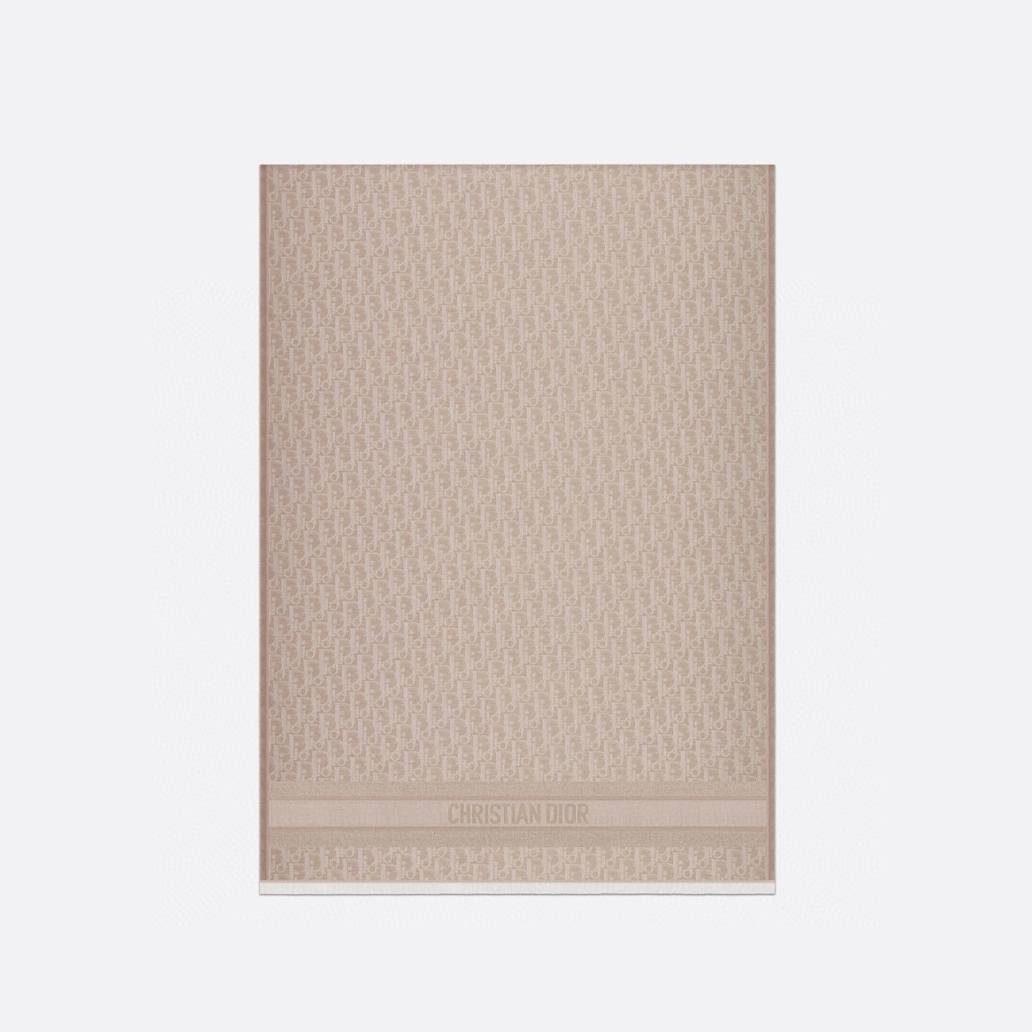 NIGO Dior Women's Gray Monogrammed Wool, Mulberry Silk & Cotton Blend Shawl Scarf #nigo77561