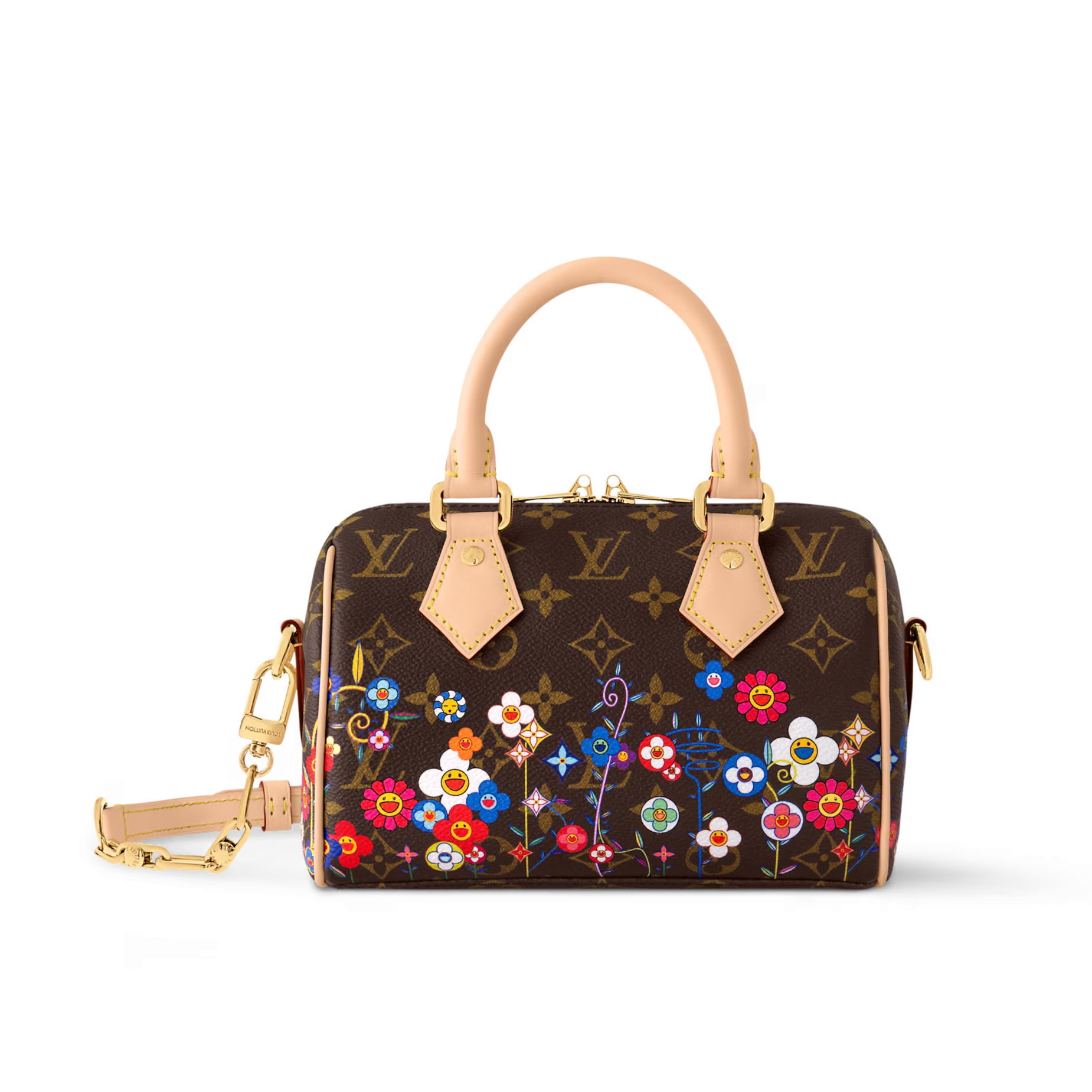 NIGO Louis Vuitton Lv X Tm Speedy Bandoulière 20 Women's Brown Letter Printed Zipper Closure Canvas Quilted Cowhide Shoulder Crossbody Tote Bag Bags #nigo77566