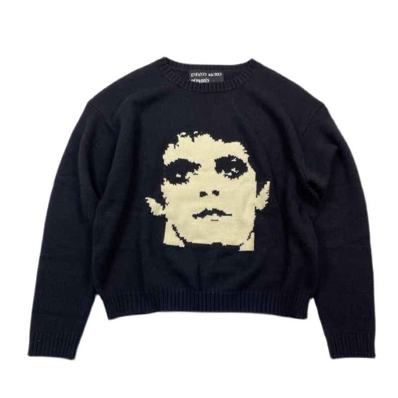 NIGO Enfants Riches Deprimes Men Women Head Embroidery Wool Blend Crew Neck Solid Color Long Sleeve Loose Sweater Ngvp #nigo1855